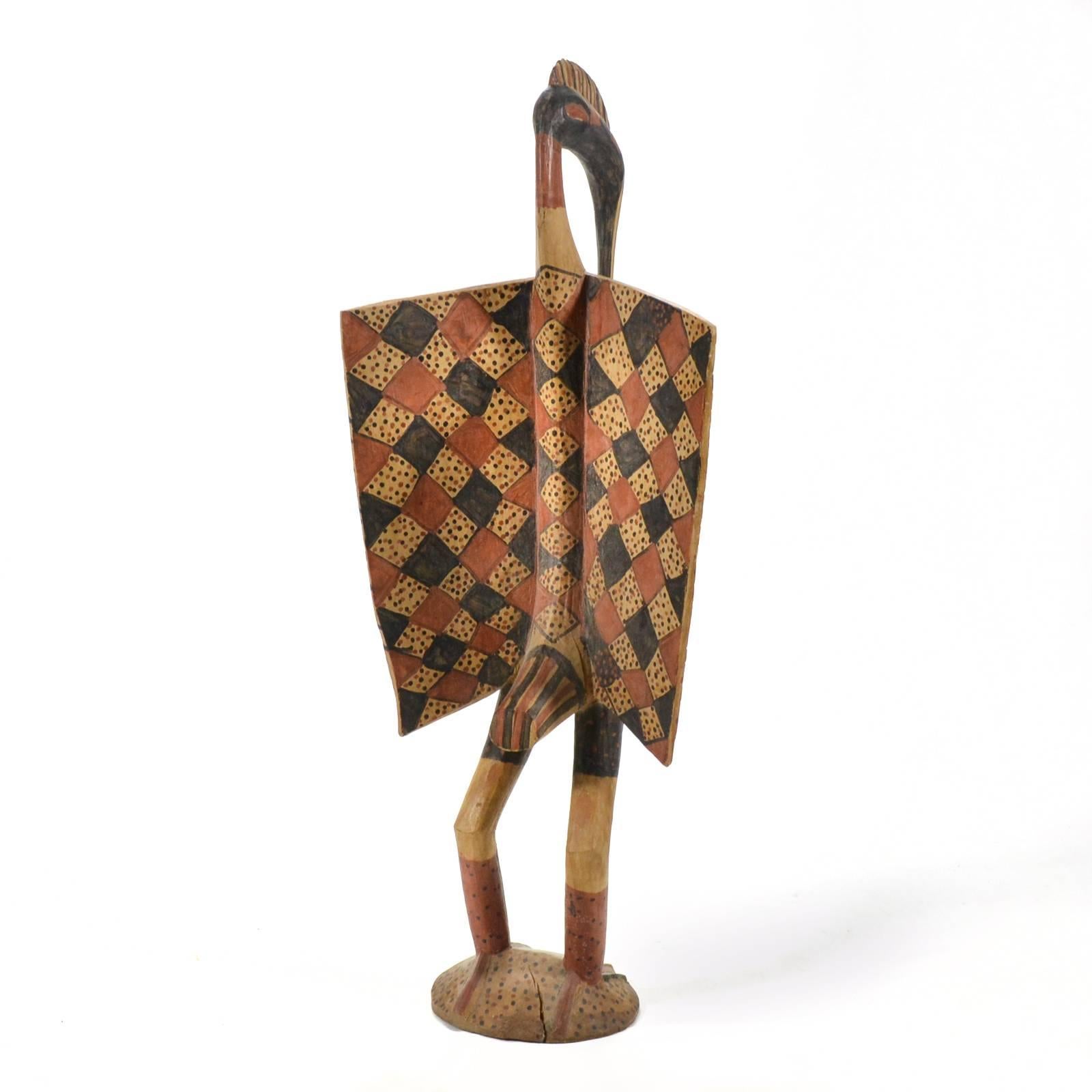 Primitive African Carved Hornbill Statue from the Ivory Coast