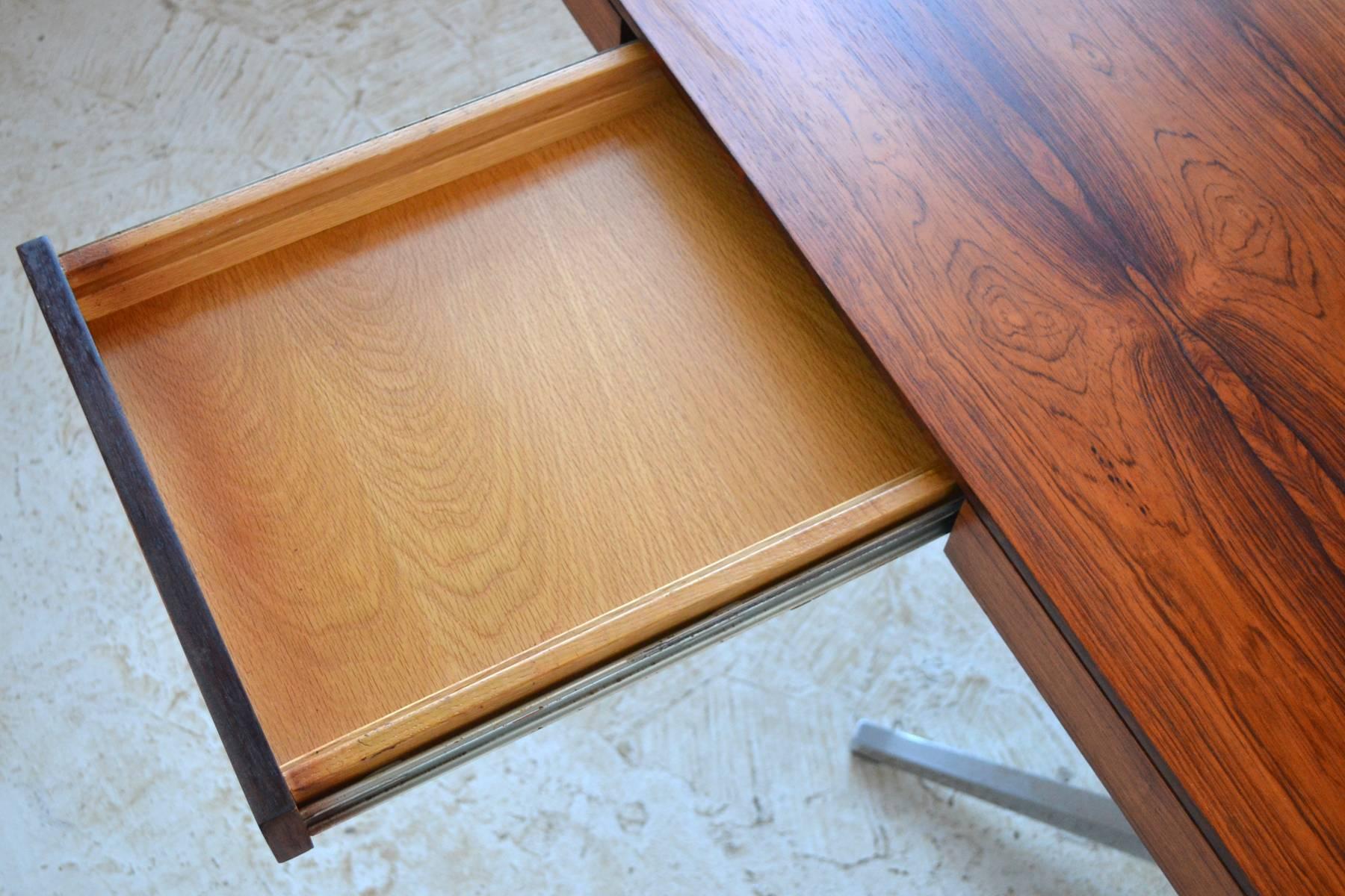 Mid-Century Modern Florence Knoll Partner's Desk with Rosewood Top