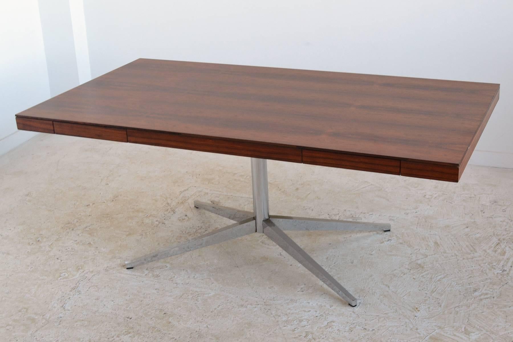 Mid-20th Century Florence Knoll Partner's Desk with Rosewood Top