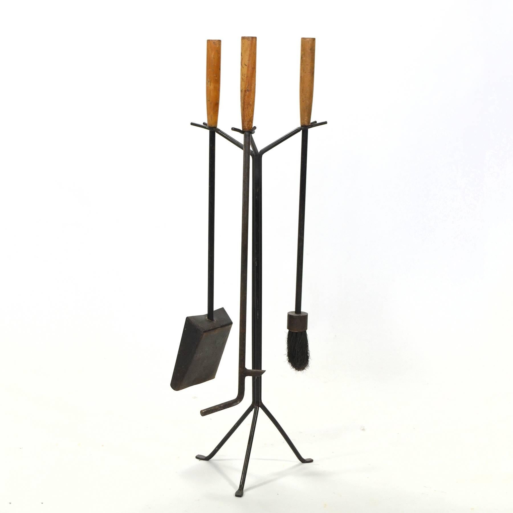 Mid-20th Century George Nelson Fire Tools with Stand by Howard Miller