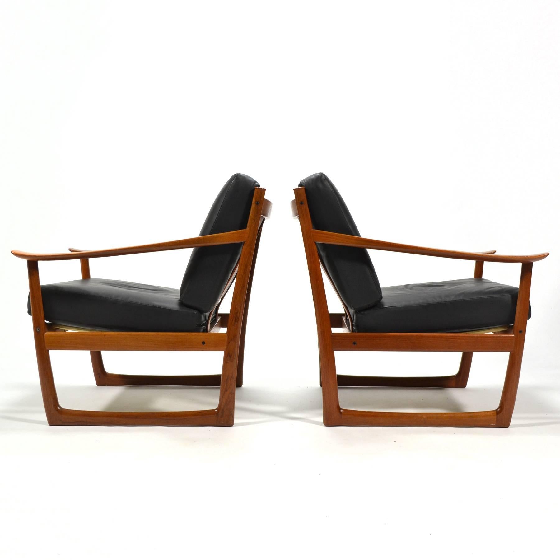 Scandinavian Modern Peter Hvidt & Orla Mølgaard Nielsen Lounge Chairs by France & Son