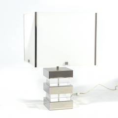 Lucite and Chrome 1970s Table Lamp