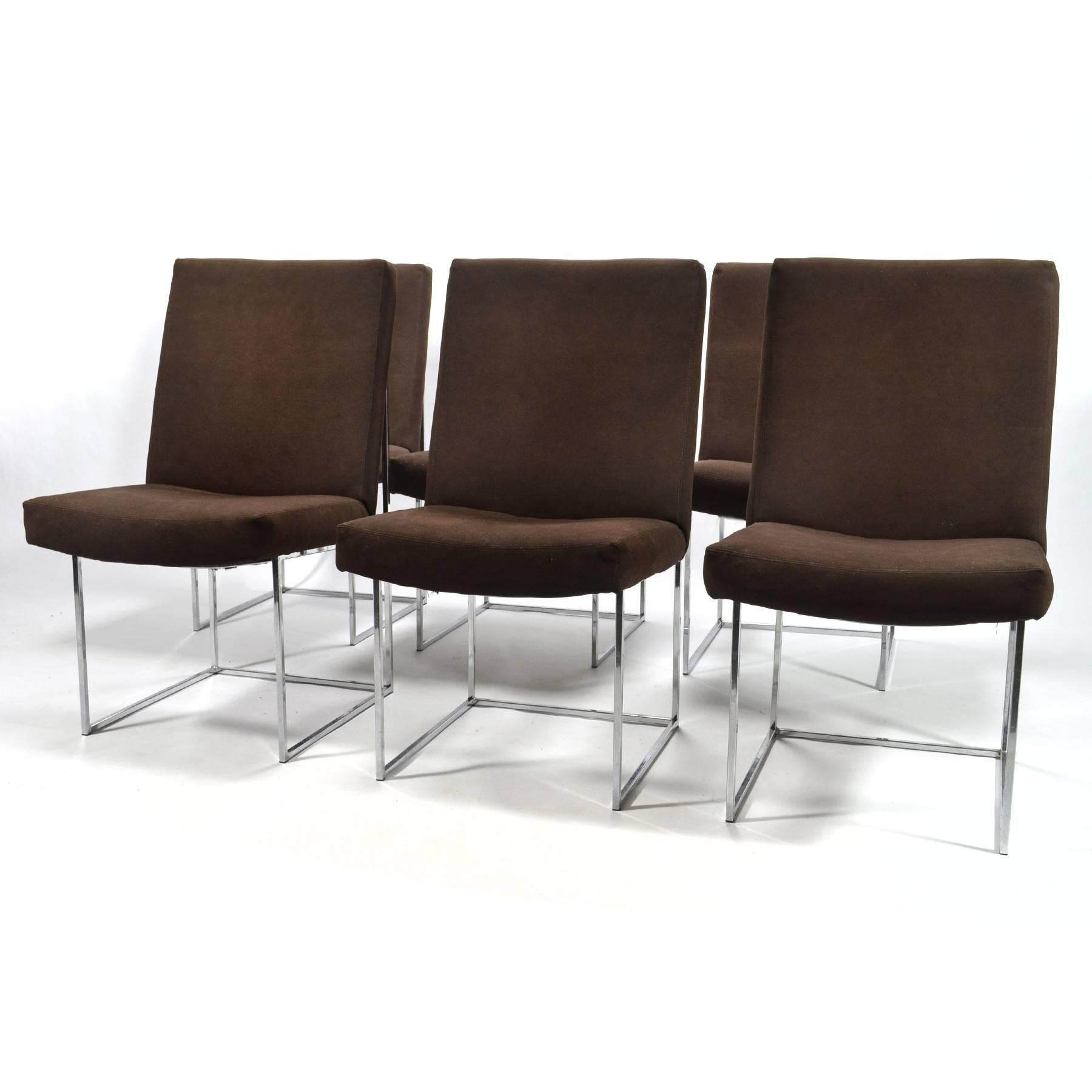 Late 20th Century Milo Baughman Set of Six Dining Chairs by Thayer Coggin For Sale