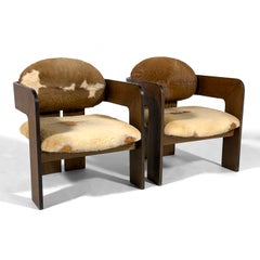 Pair of Italian Lounge Chairs Attributed to Tobia Scarpa