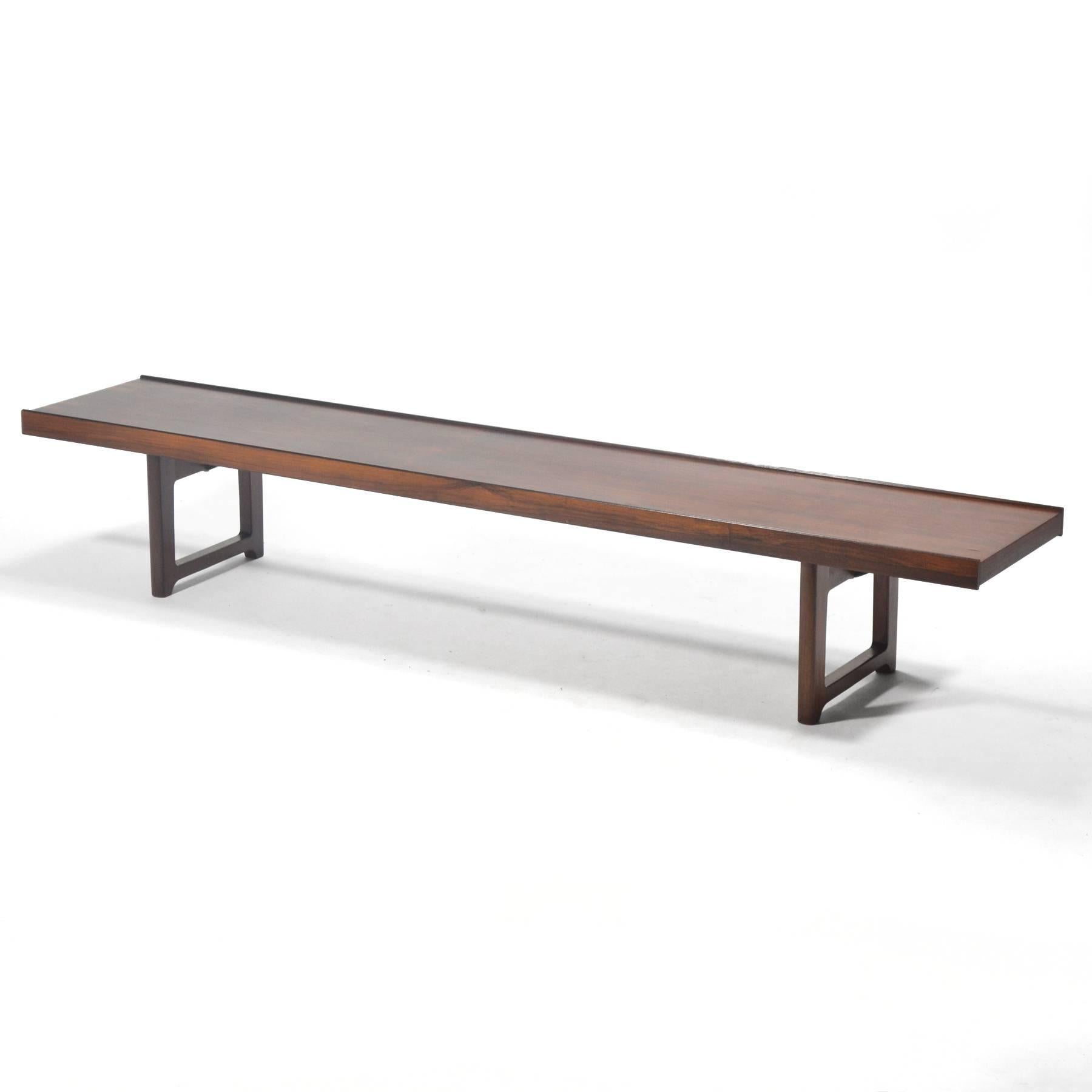 One of three we have available, this is the longest of the Torbjorn Afdal benches made by Mellemstrands Møbelfabrikk, for Bruksbo Norway, the 