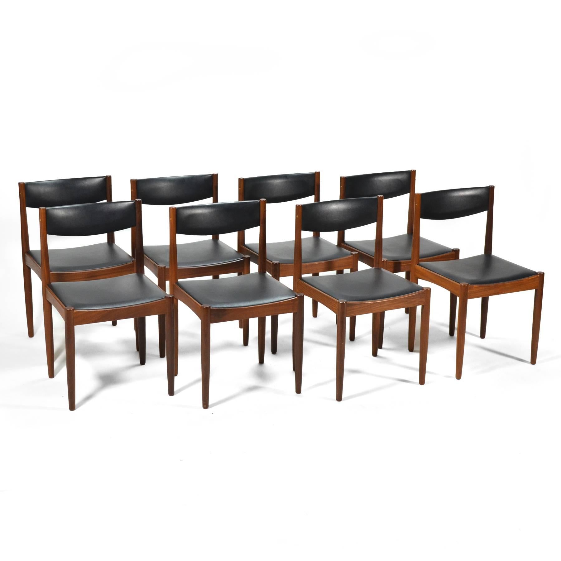 This stately set of eight dining chairs by Poul Volther have wonderful, understated details and exhibit the influence that Shaker furniture had on Scandinavian designers of the Mid-Century.