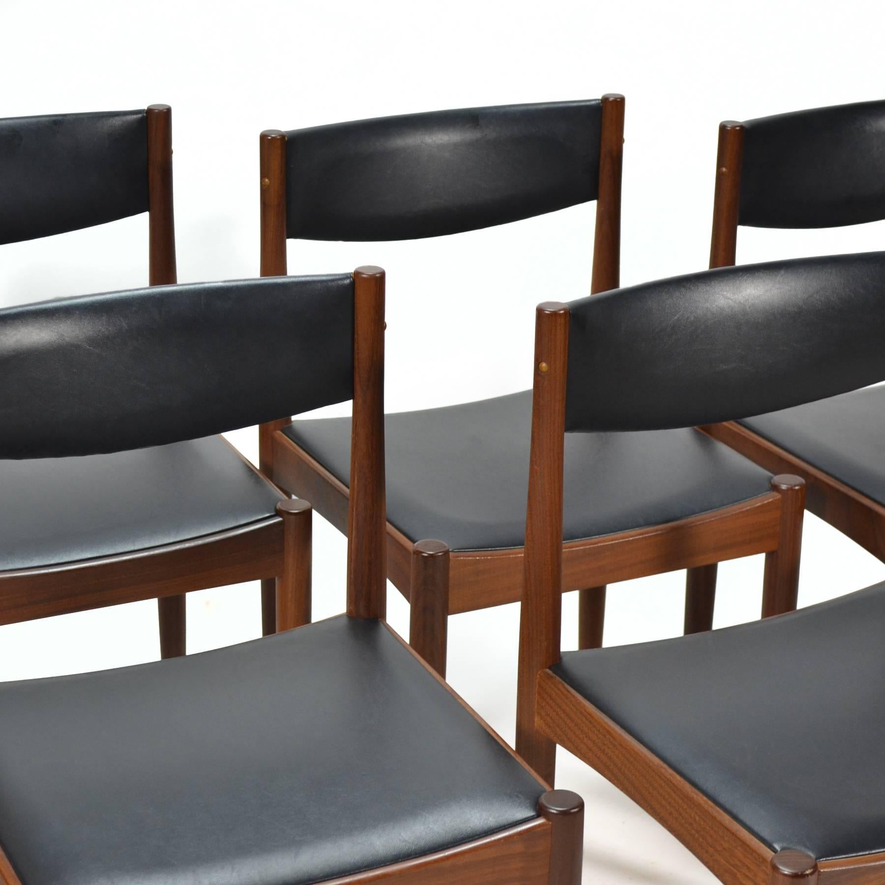 Set of Eight Poul Volther Teak Side Chairs by Frem Rojle 3