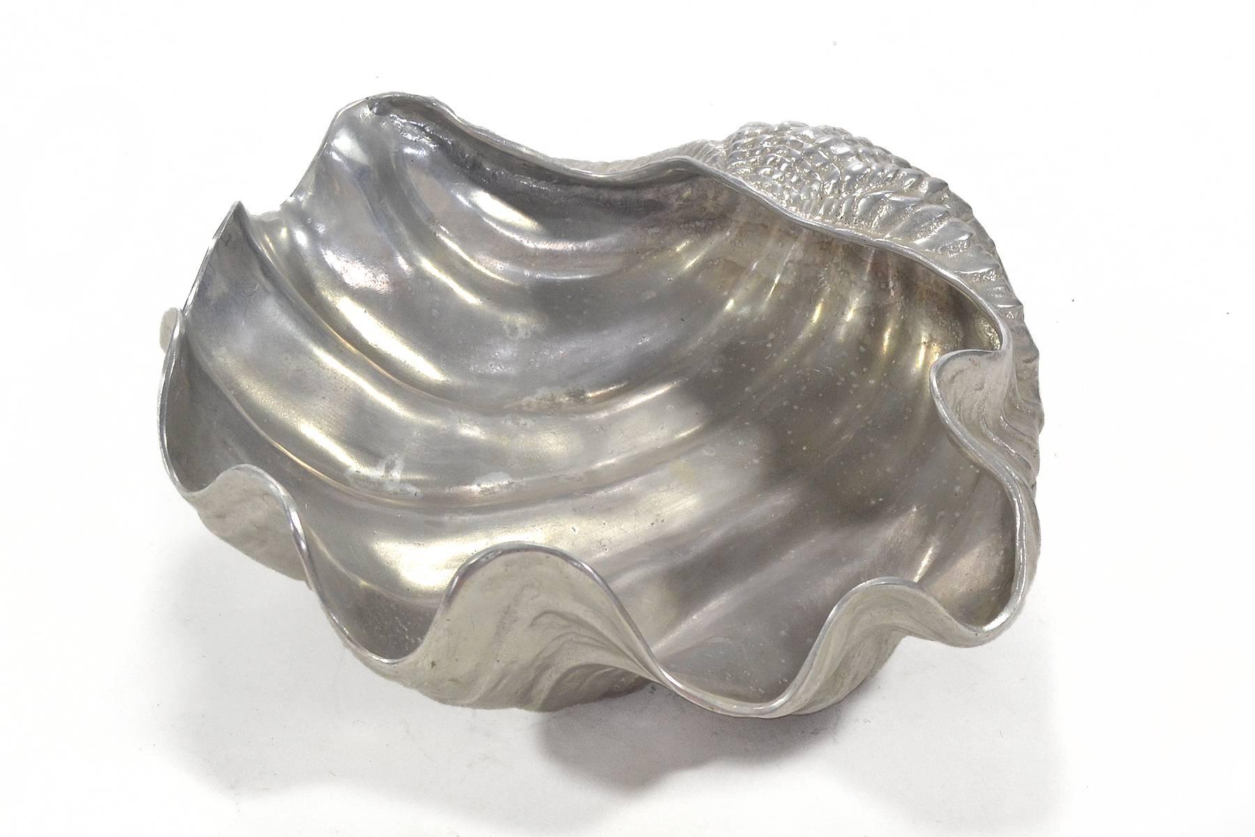 Aluminum Arthur Court Oversize Clam Shell Centerpiece Bowl