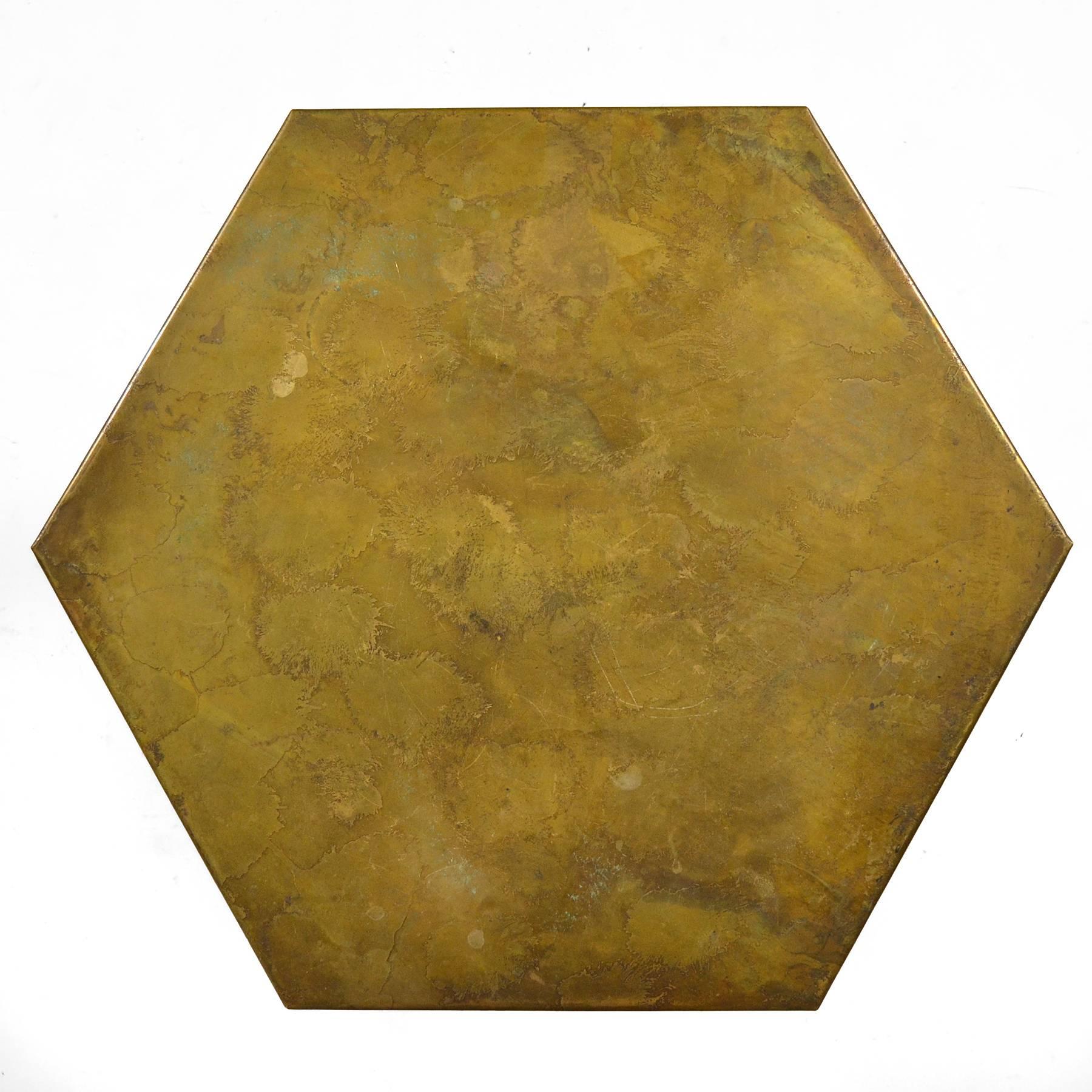 Mid-20th Century Harvey Probber Hexagonal Side Table with Bronze Top