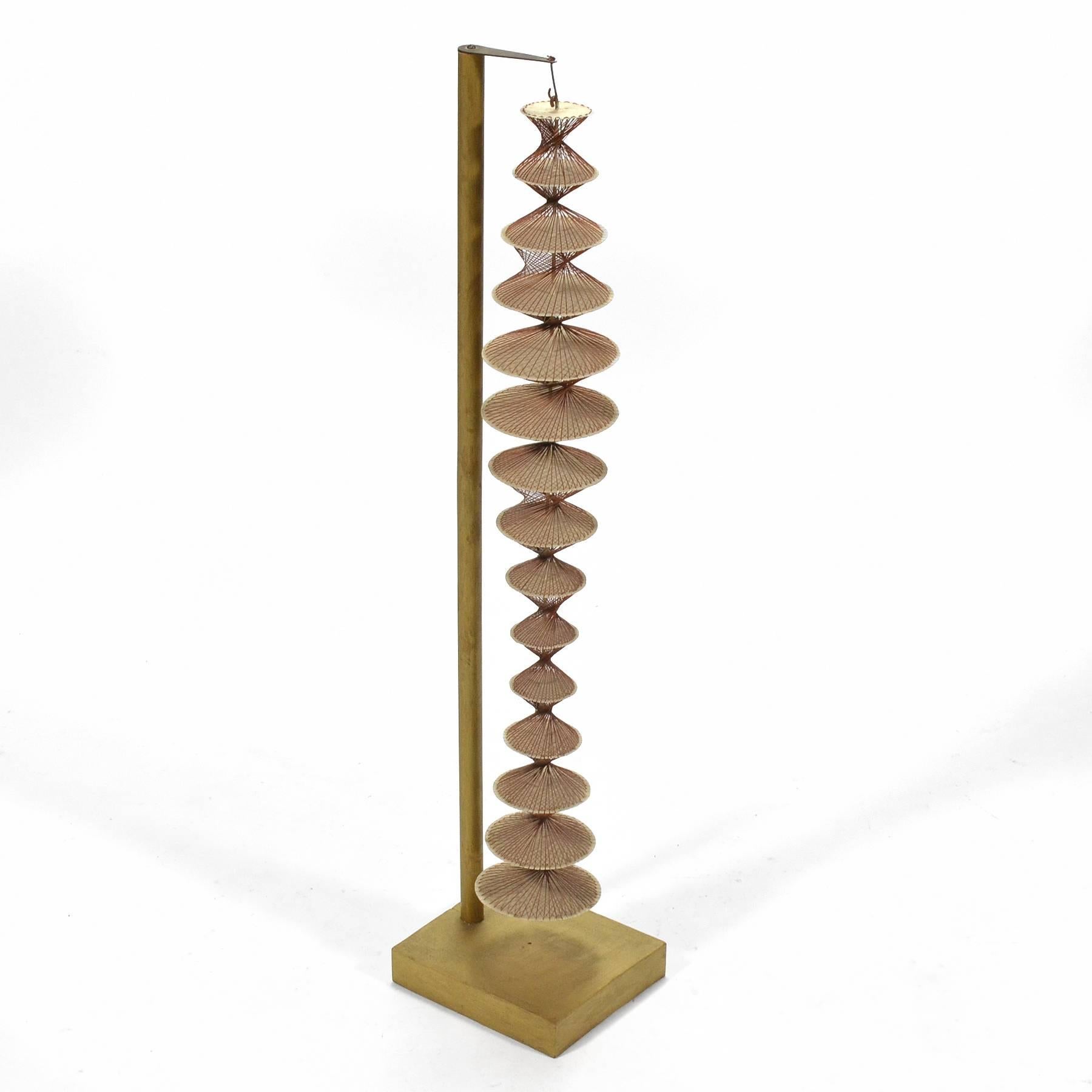 Mid-20th Century Abstract Geometric Sculpture in Steel and String For Sale