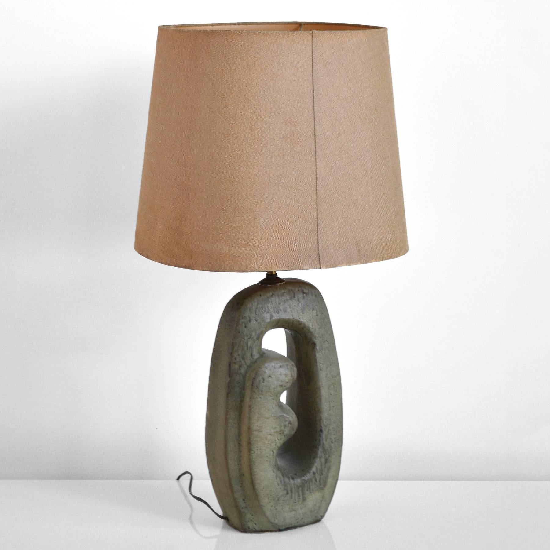 Mid-20th Century 1950s Table Lamp with Sculptural Base