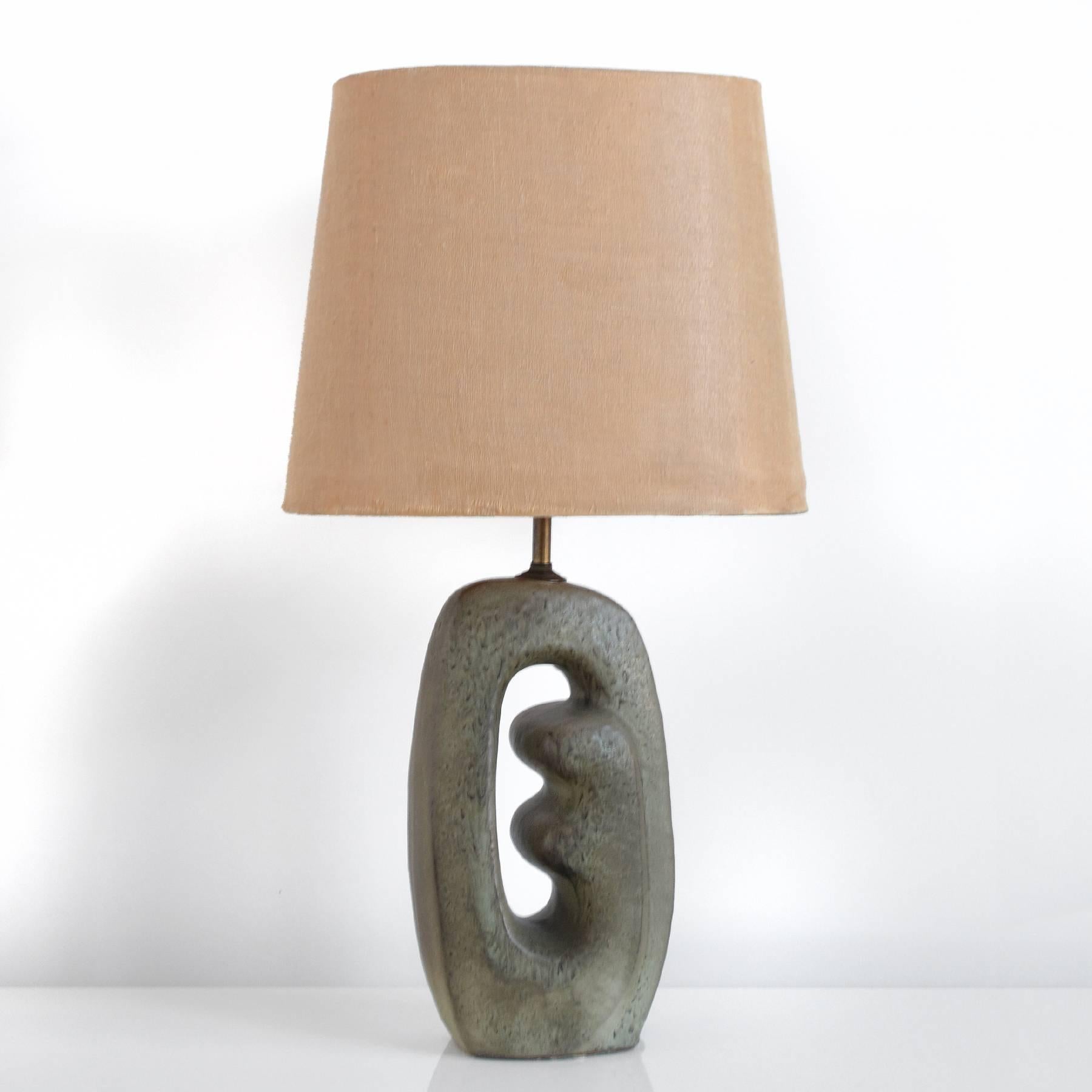 Brass 1950s Table Lamp with Sculptural Base