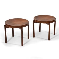 Swedish Solid Teak Flip-Top Tables in the Manner of Jens Quistgaard