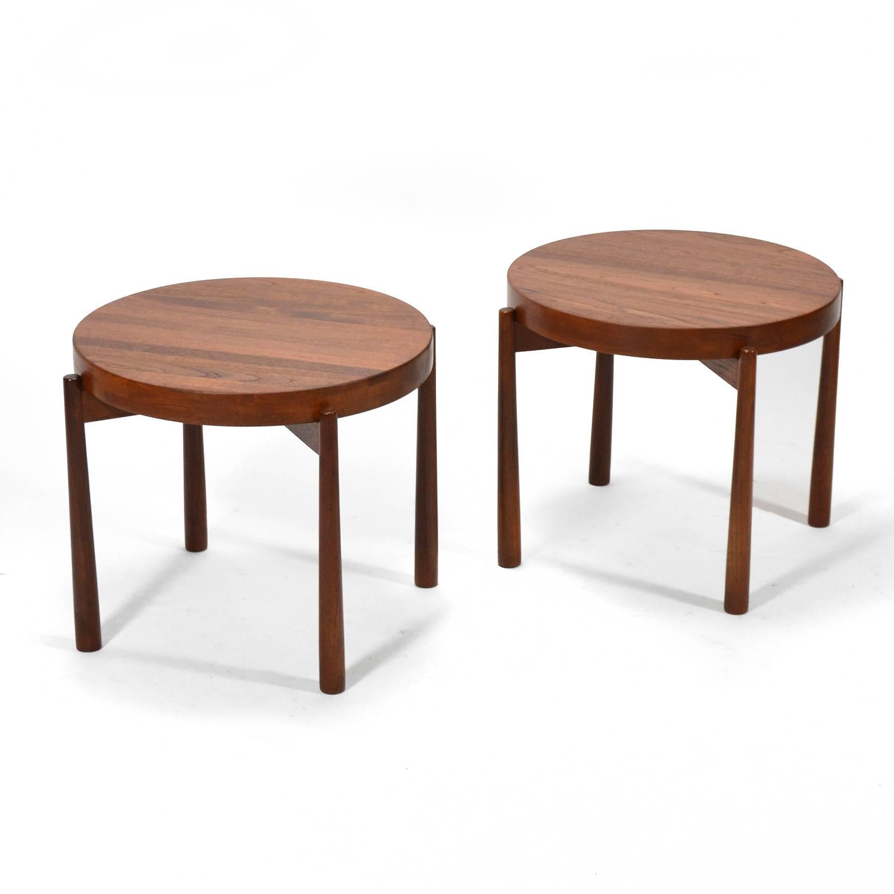 Scandinavian Modern Swedish Solid Teak Flip-Top Tables in the Manner of Jens Quistgaard For Sale