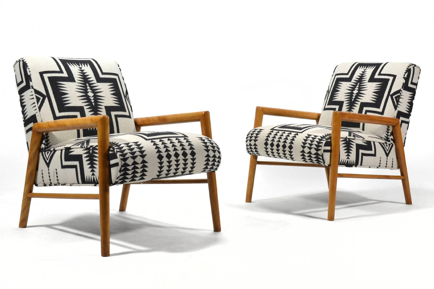 Mid-Century Modern Leslie Diamond Pair of Lounge Chairs by Conant Ball