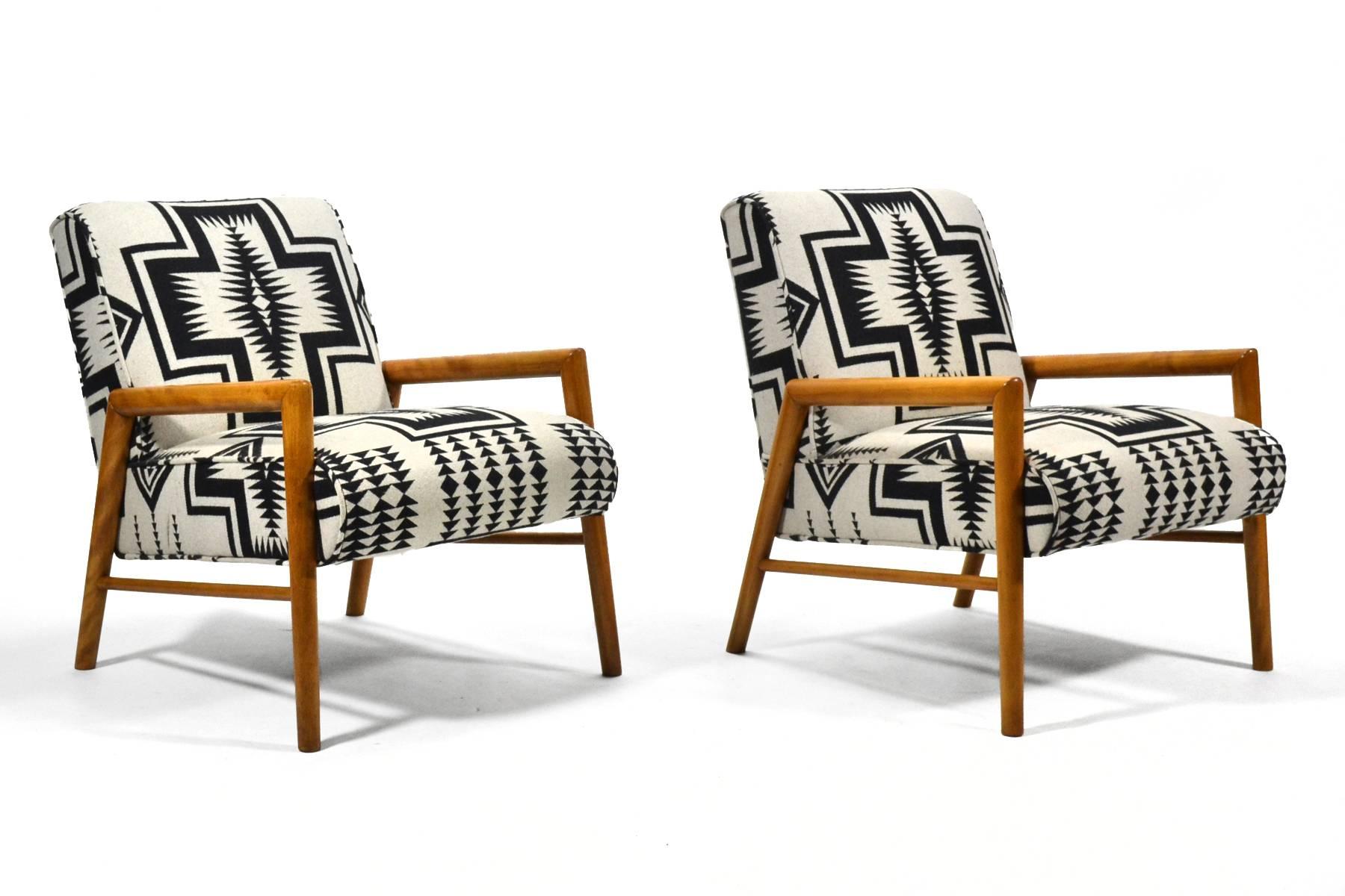 Mid-20th Century Leslie Diamond Pair of Lounge Chairs by Conant Ball