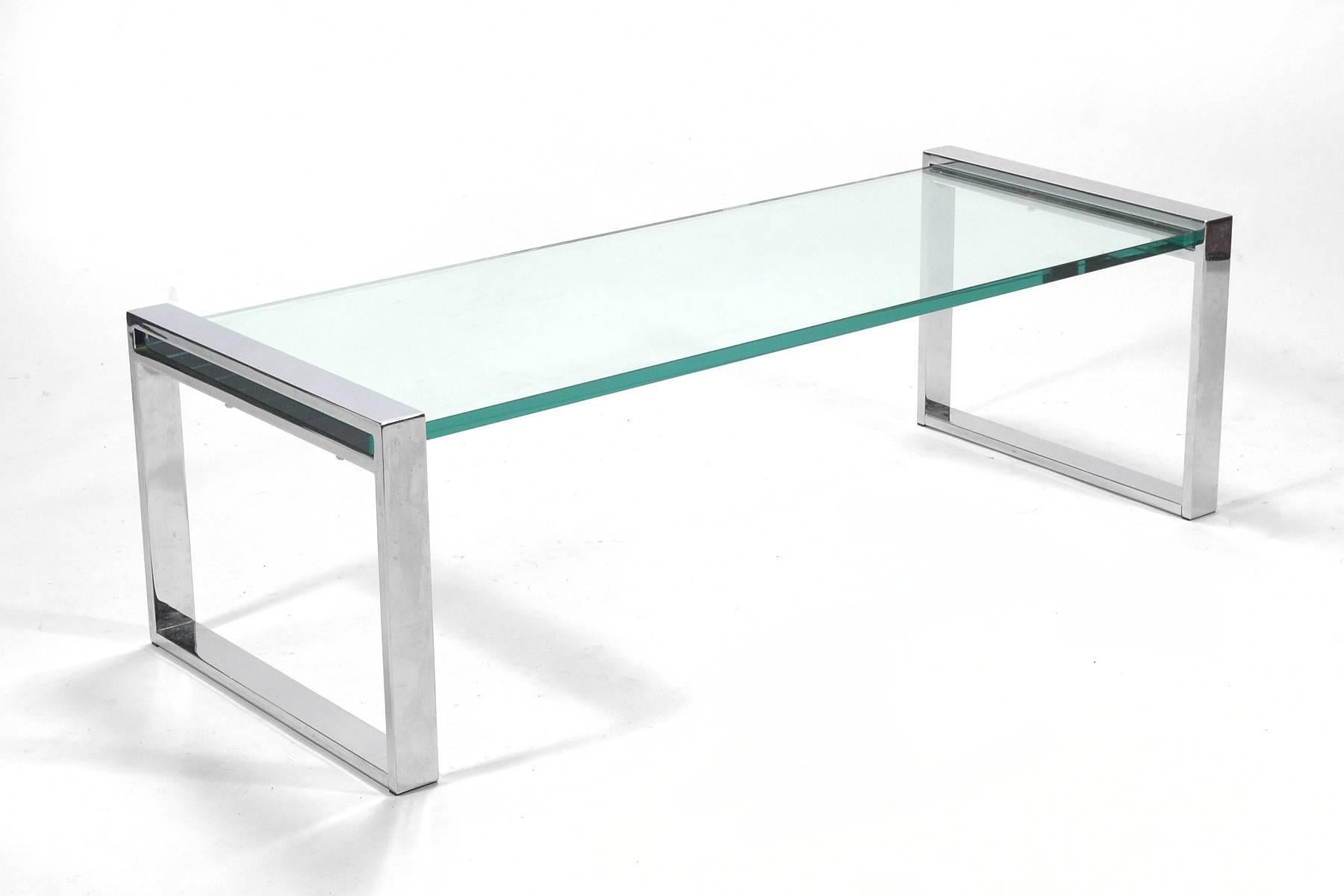 American Cy Mann Chrome and Glass Coffee Table