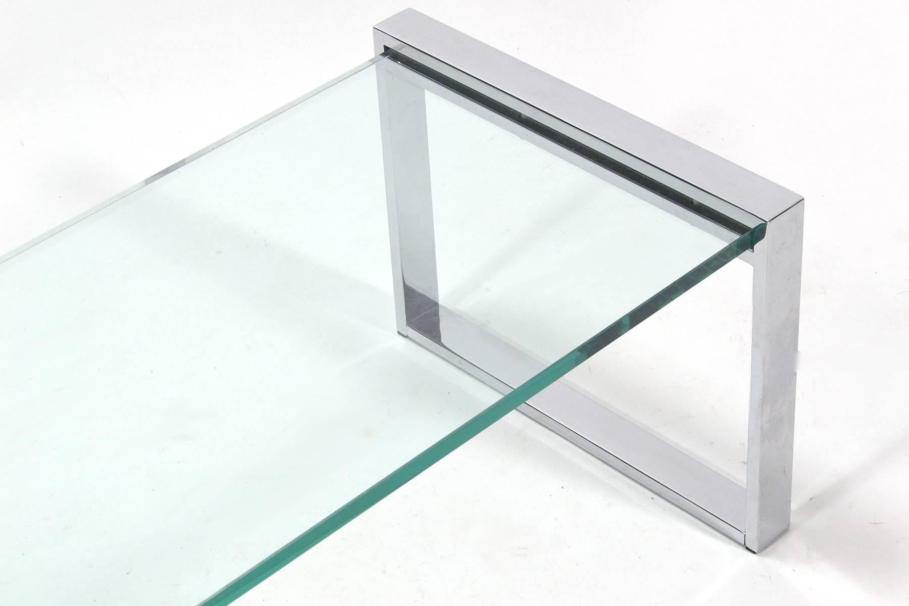 Cy Mann Chrome and Glass Coffee Table In Excellent Condition In Highland, IN