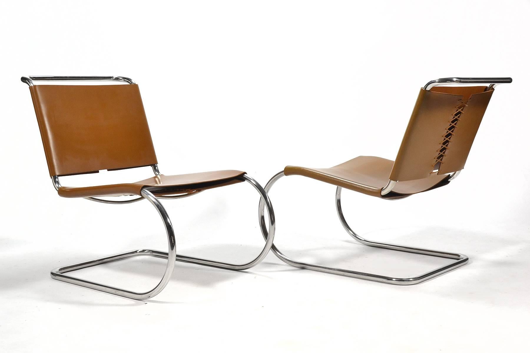 American Mies van der Rohe Pair of MR Lounge Chairs