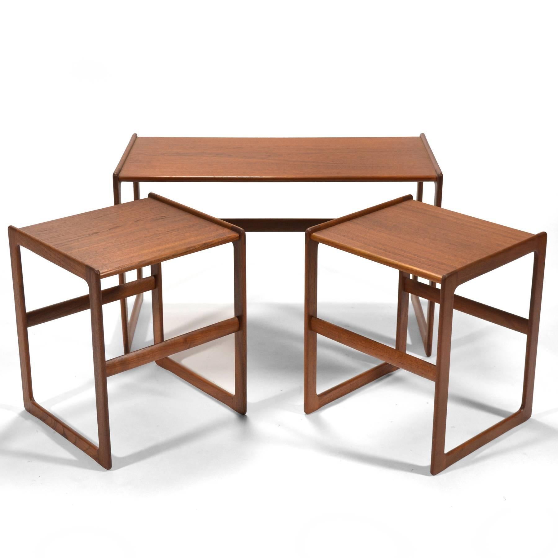 Arne Hovmand-Olsen Set of Teak Nesting Tables by Mogens Koch 4
