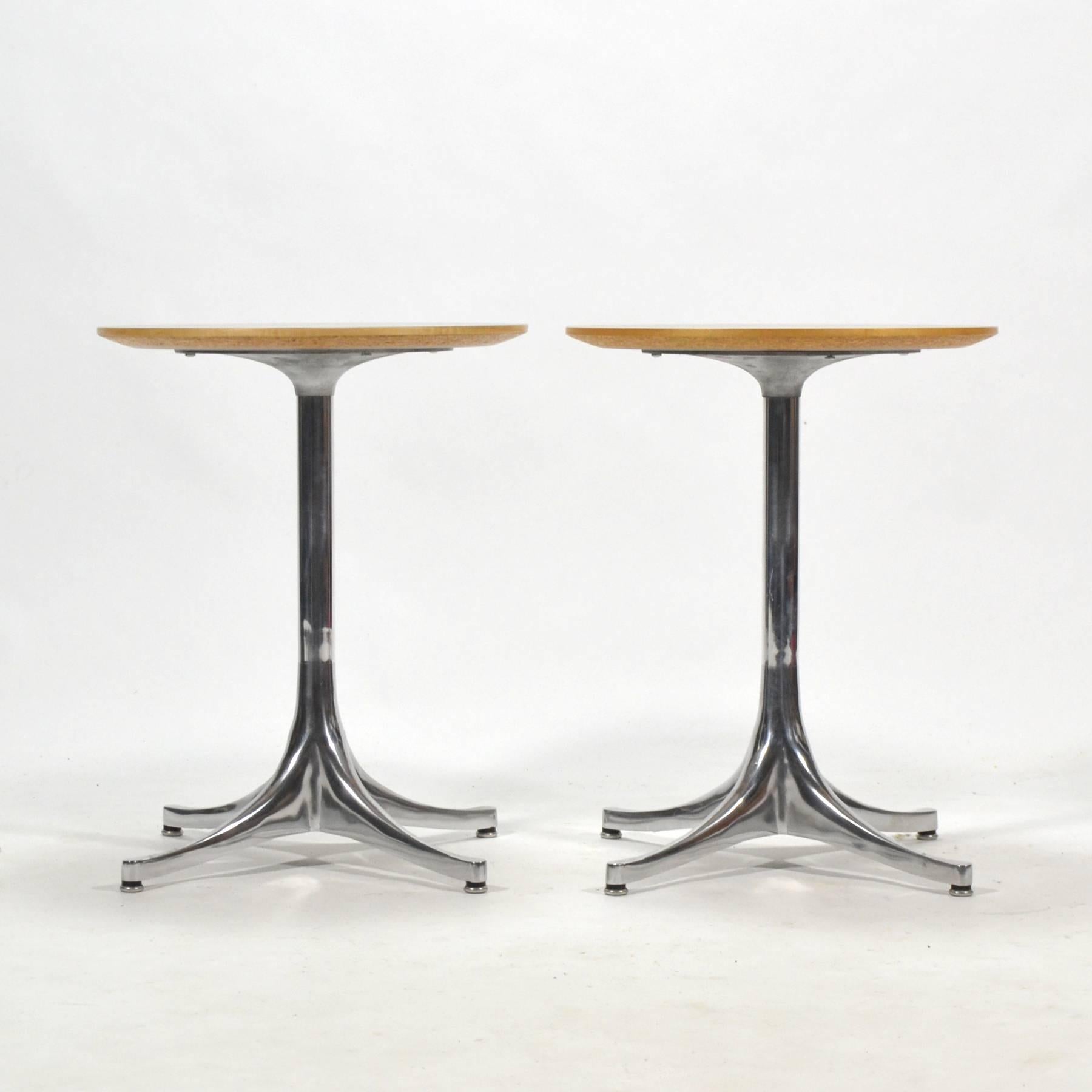 Mid-Century Modern George Nelson Pair of Pedestal Side Tables by Herman Miller