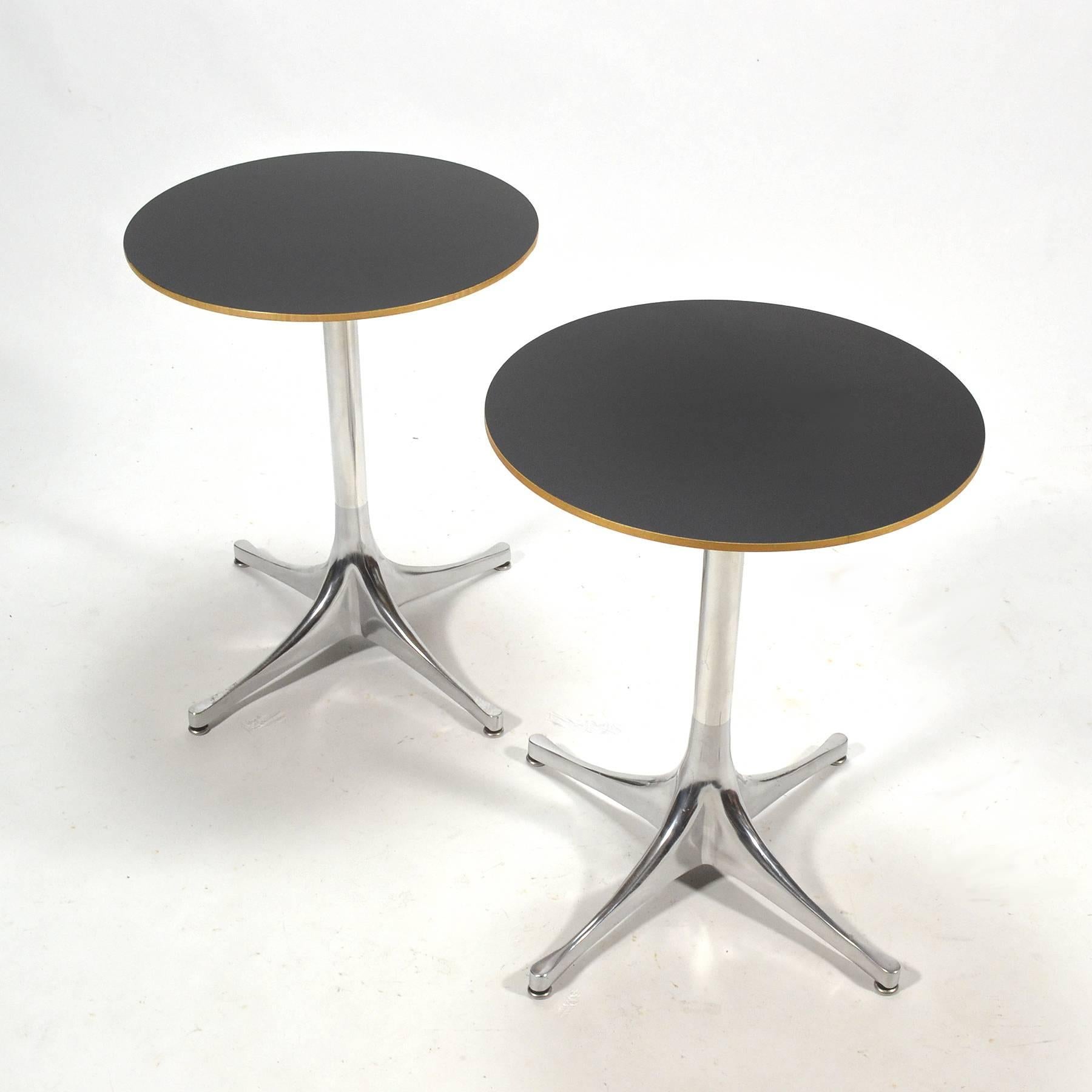 George Nelson Pair of Pedestal Side Tables by Herman Miller In Good Condition In Highland, IN