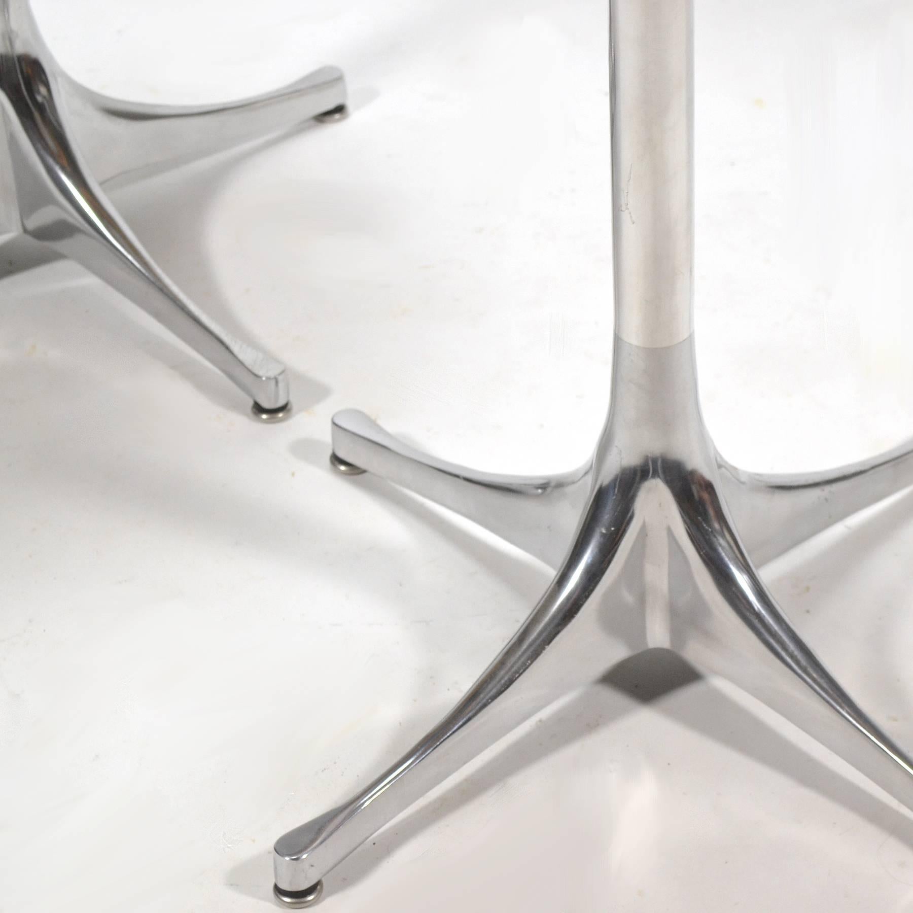 Aluminum George Nelson Pair of Pedestal Side Tables by Herman Miller