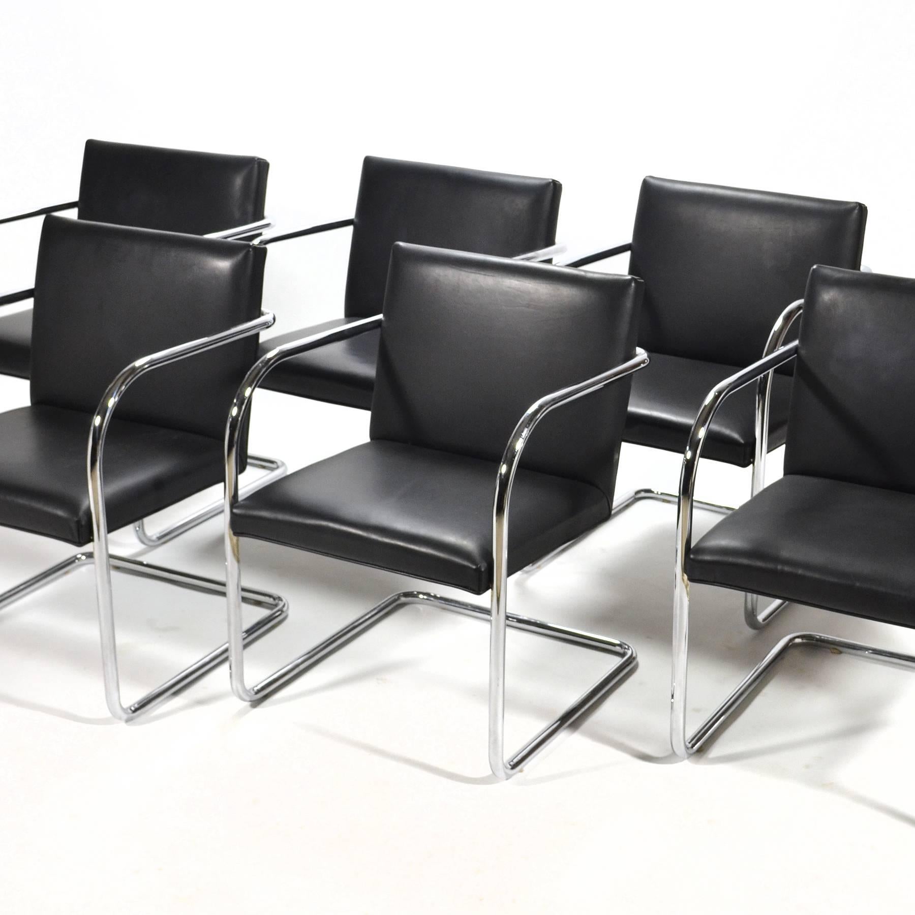 Steel Mies Van Der Rohe Set of Six Brno Chairs