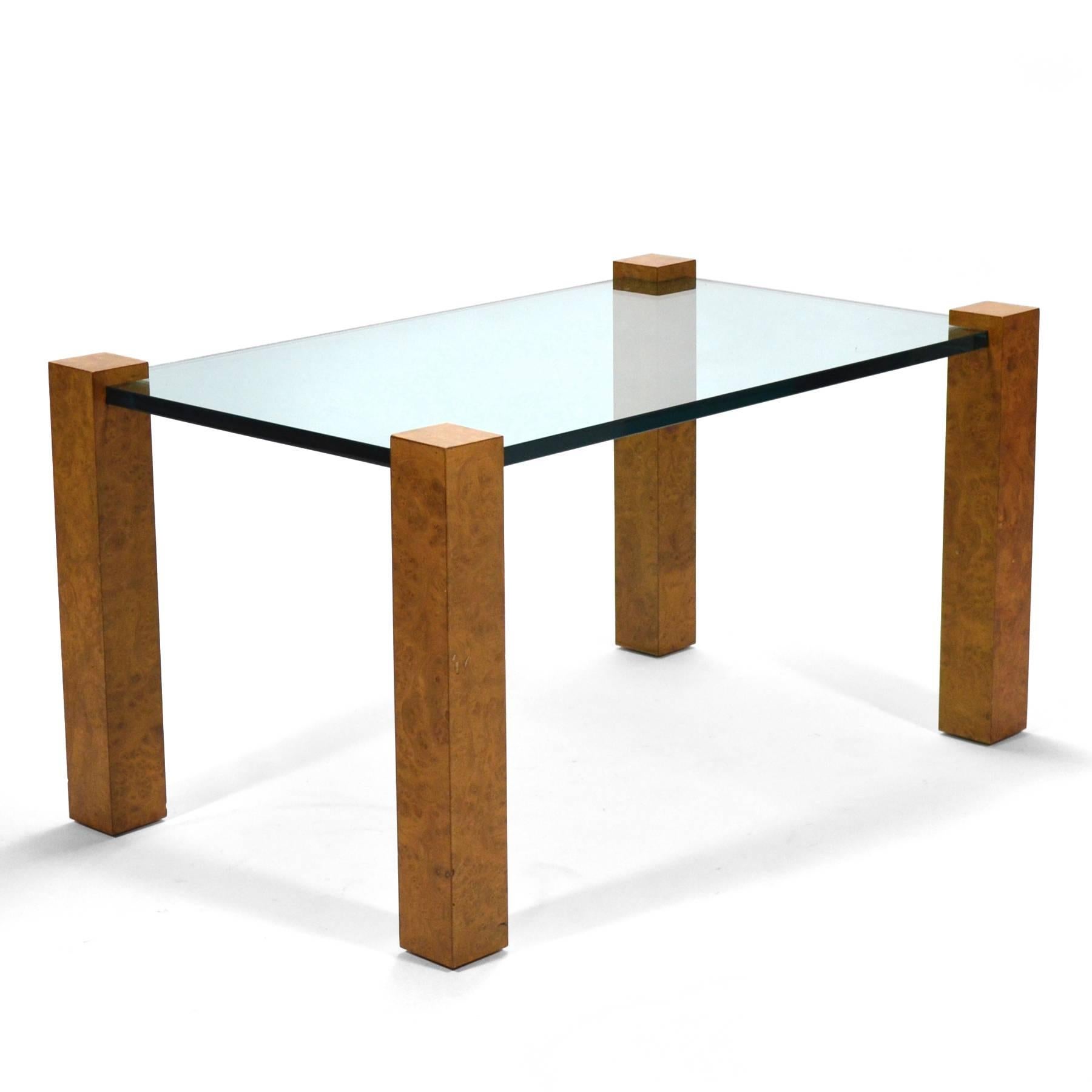 American Milo Baughman Cube Leg Table by Thayer Coggin For Sale
