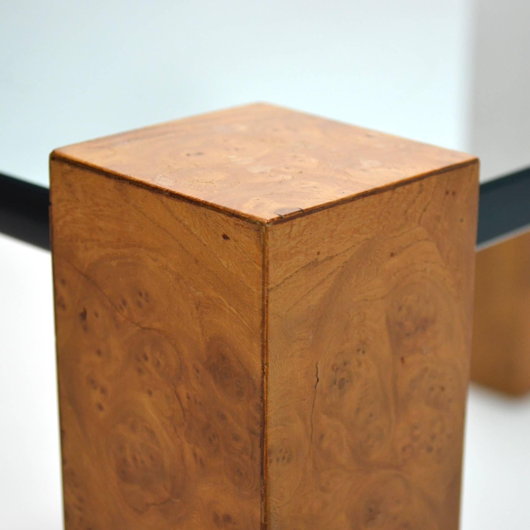 Late 20th Century Milo Baughman Cube Leg Table by Thayer Coggin For Sale