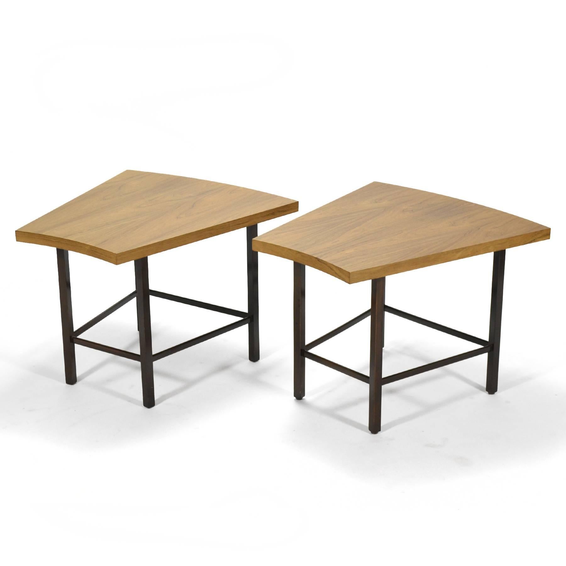 American Harvey Probber Pair of Trapezoidal Side or End Tables