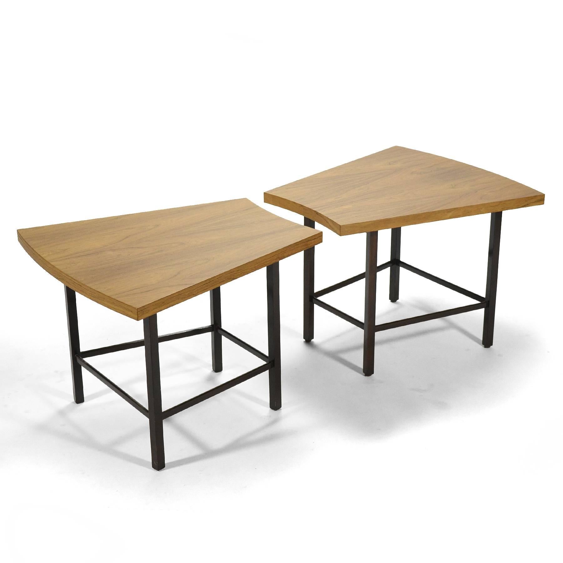 Mid-20th Century Harvey Probber Pair of Trapezoidal Side or End Tables