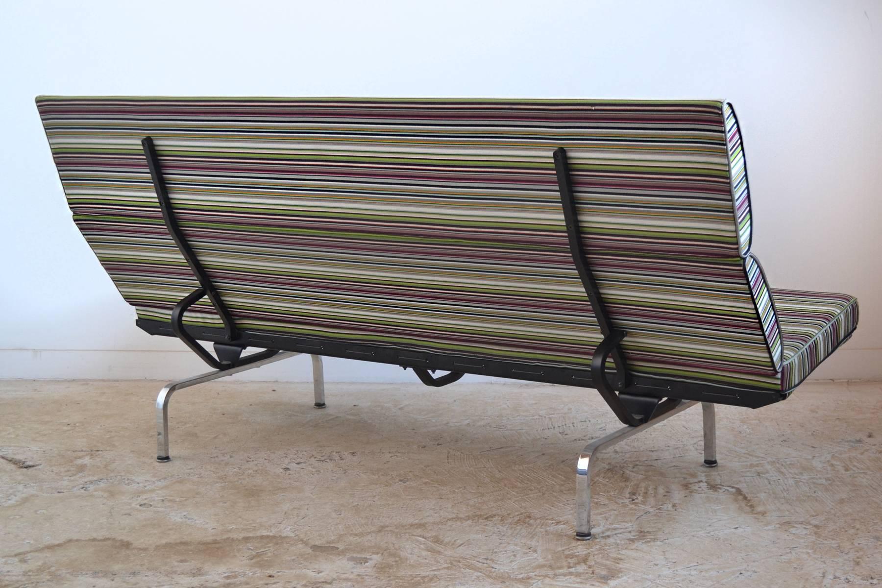 Mid-Century Modern Eames Sofa Compact with Paul Smith Fabric by Herman Miller