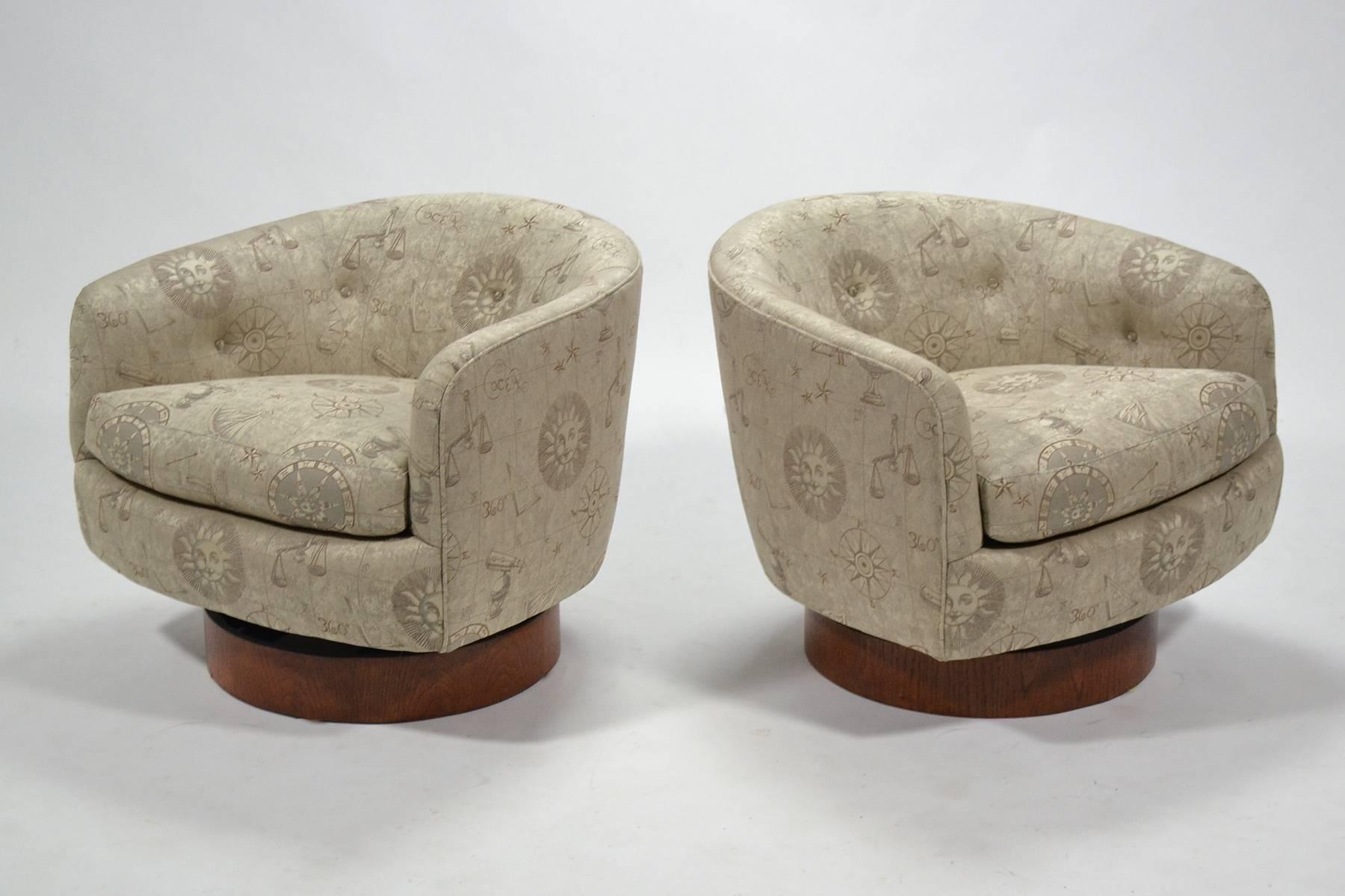 Milo Baughman Barrel Back Chairs by Directional 1