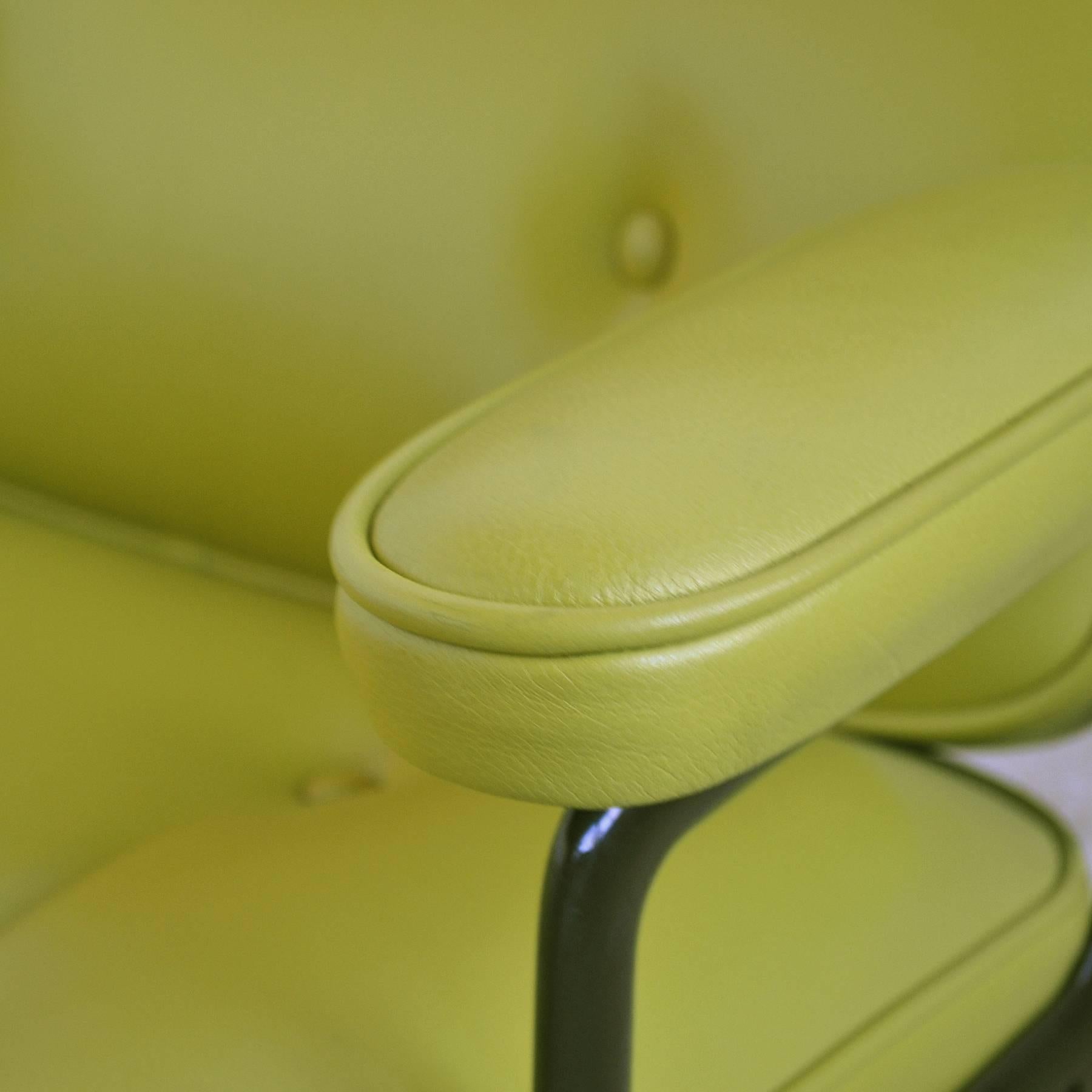 Eames Time-Life Chair with Green Leather by Herman Miller 1