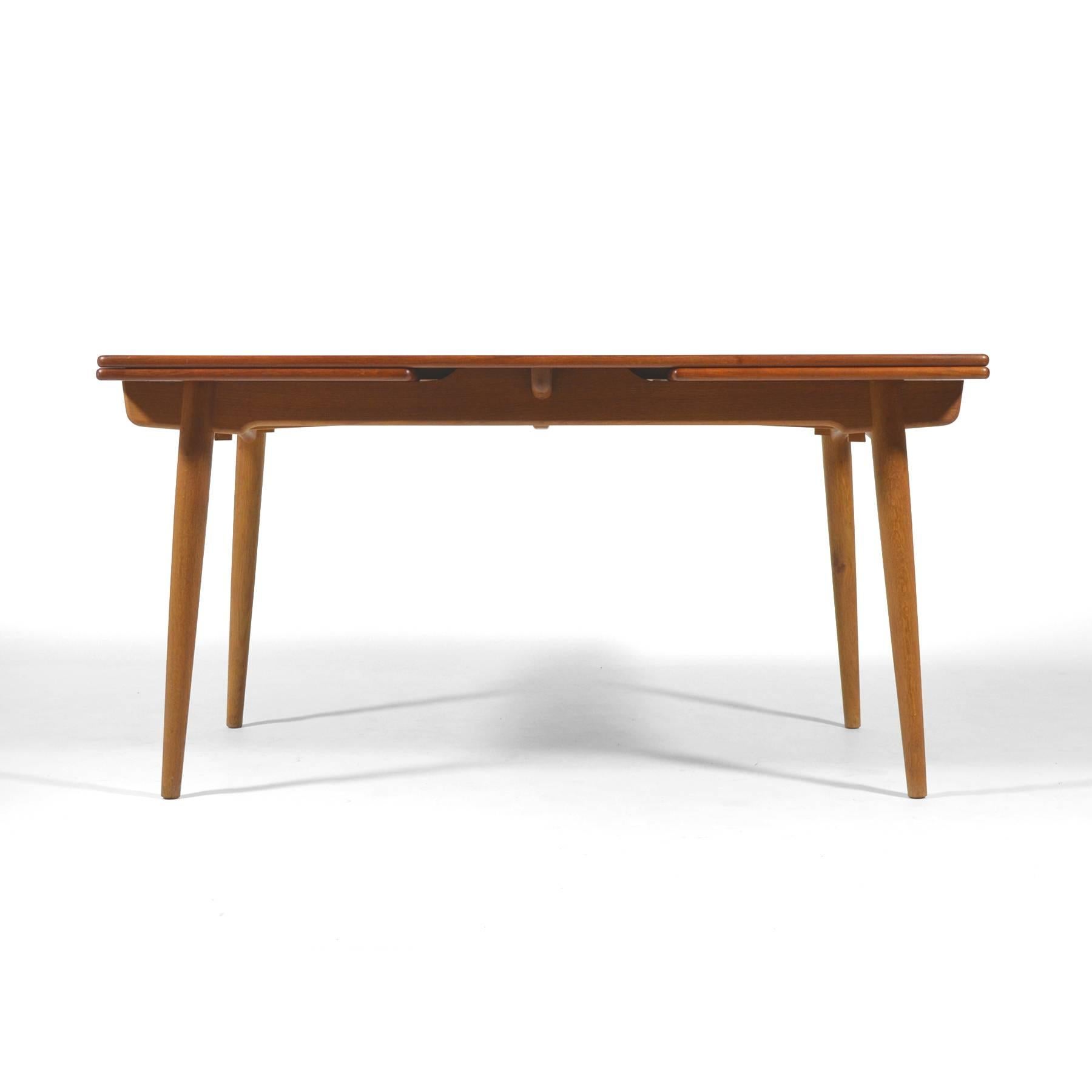 Scandinavian Modern Hans Wegner AT312 Draw-Leaf Dining Table by Andreas Tuck