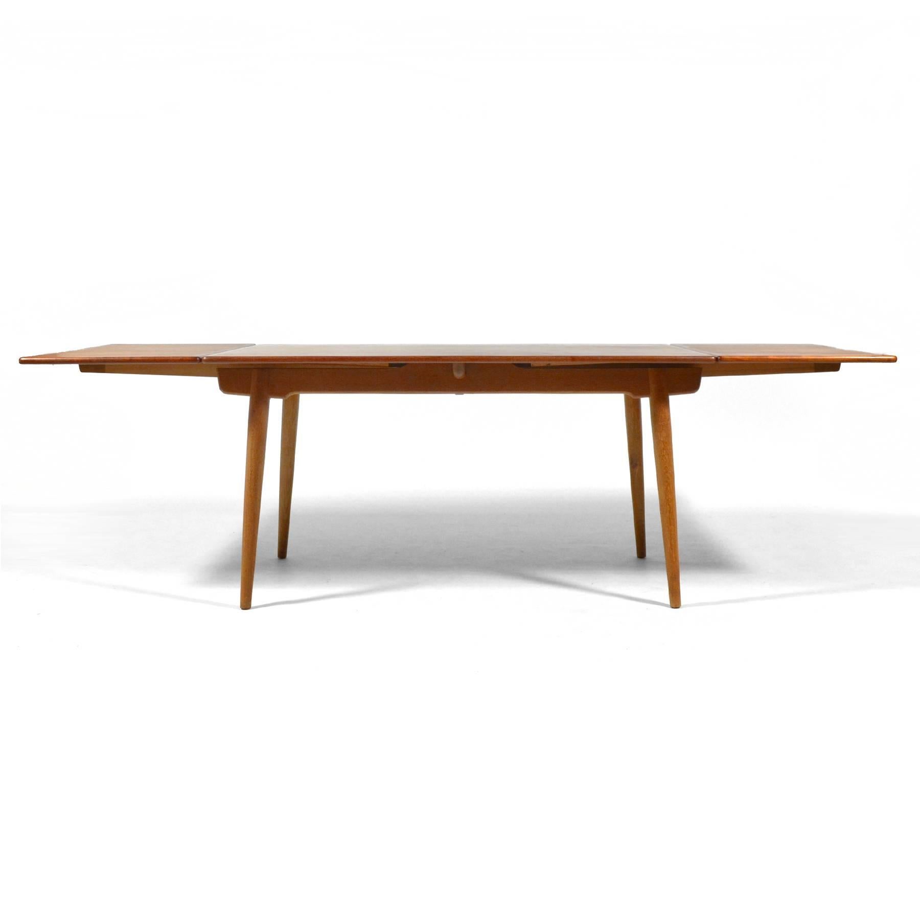Danish Hans Wegner AT312 Draw-Leaf Dining Table by Andreas Tuck