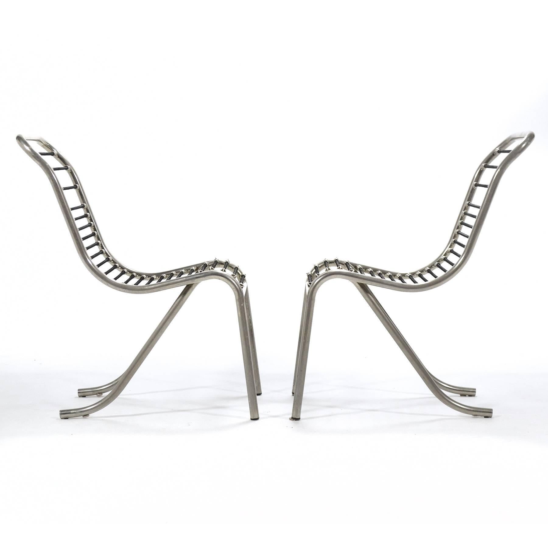 French Pair of René Herbst Sandows Chairs