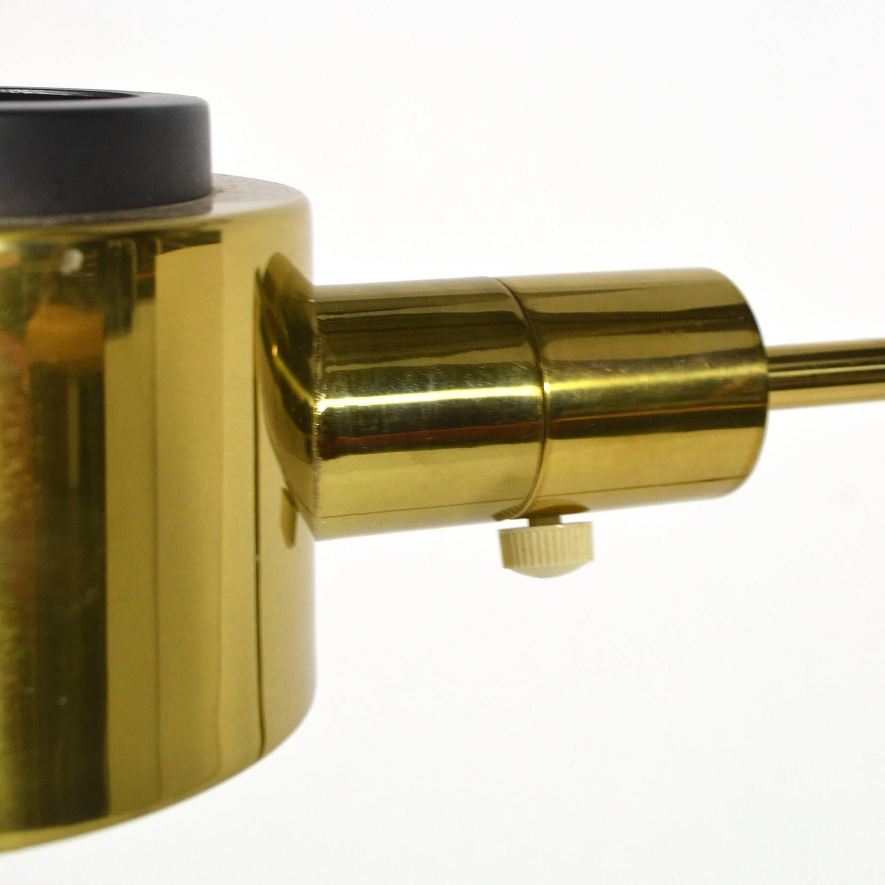 American Casella Adjustable Pharmacy Floor Lamp in Brass