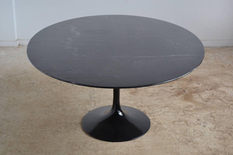 Eero Saarinen Black Marble Tulip Table by Knoll at 1stDibs