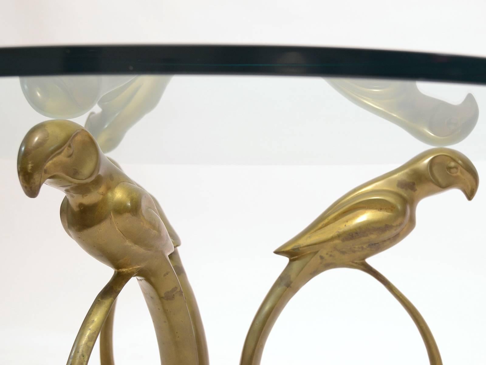 Stylized Deco Moderne Brass Parrot Coffee Table In Good Condition In Highland, IN