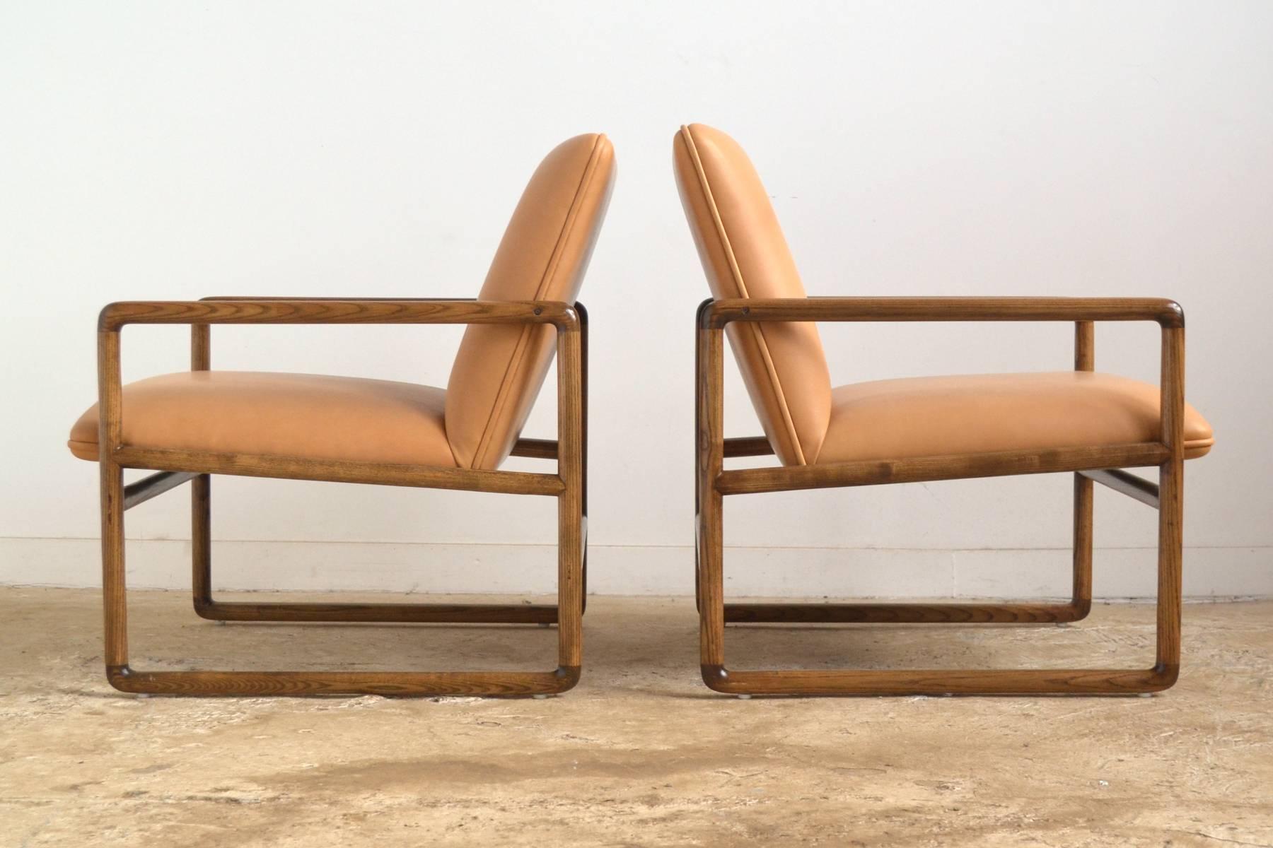 Mid-Century Modern Ward Bennett Pair of Lounge Chairs by Brickel