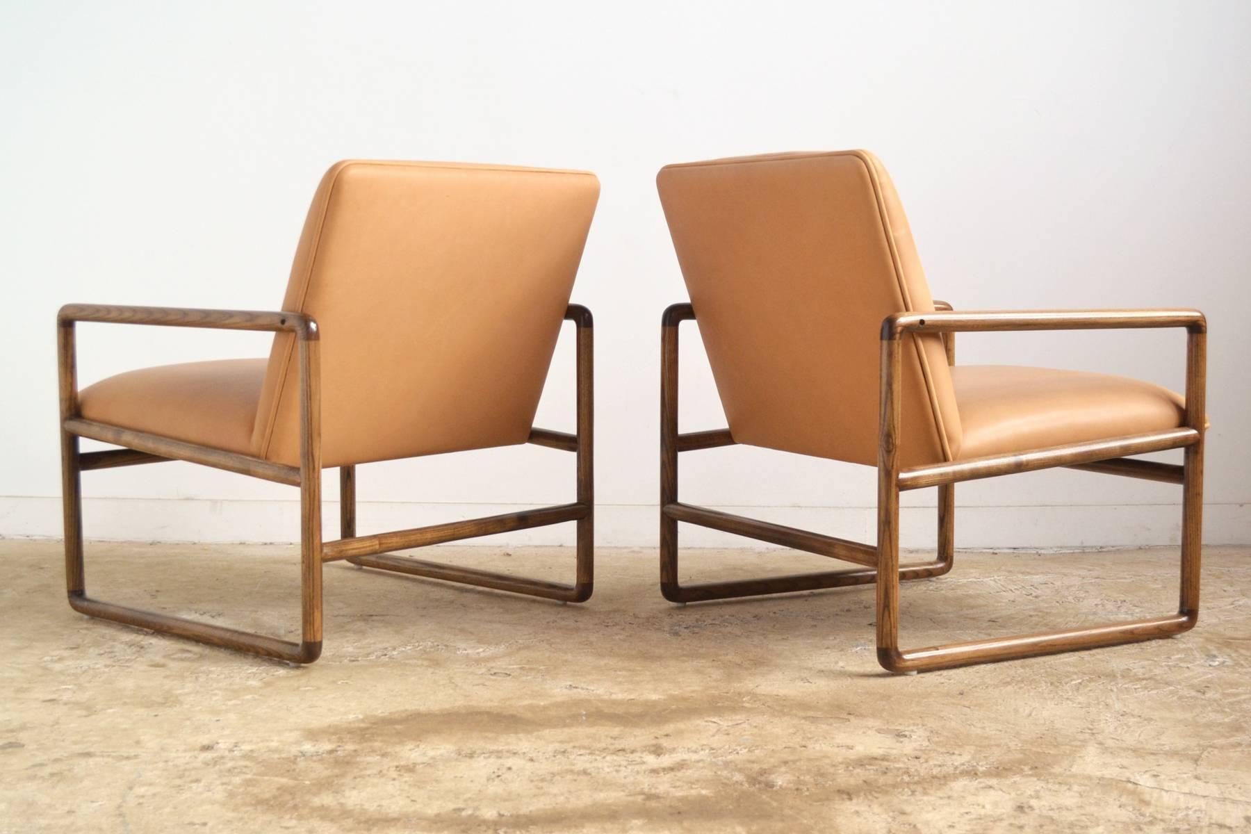 Late 20th Century Ward Bennett Pair of Lounge Chairs by Brickel