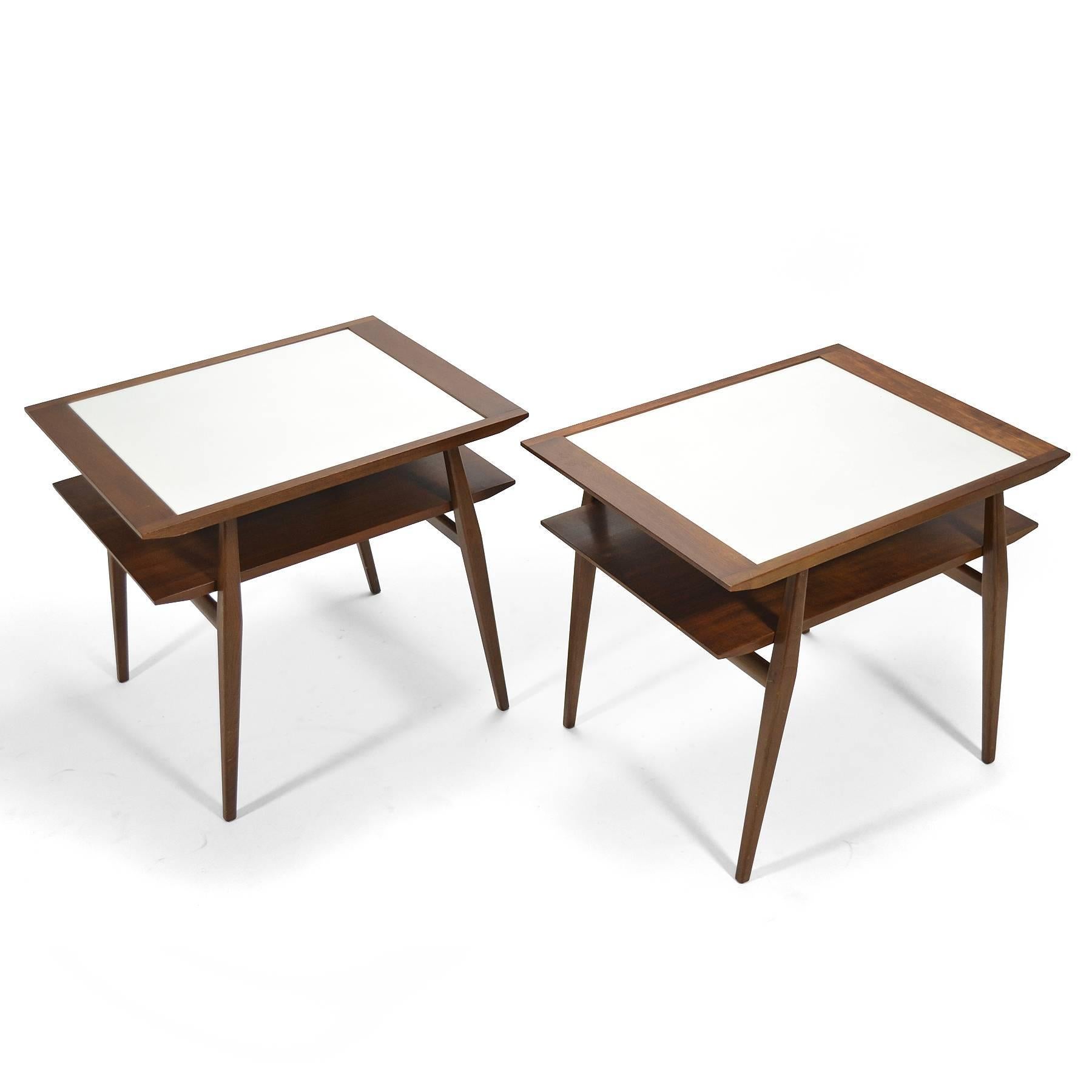 Mid-Century Modern Bertha Schaefer Pair of End Tables by Singer & Sons For Sale