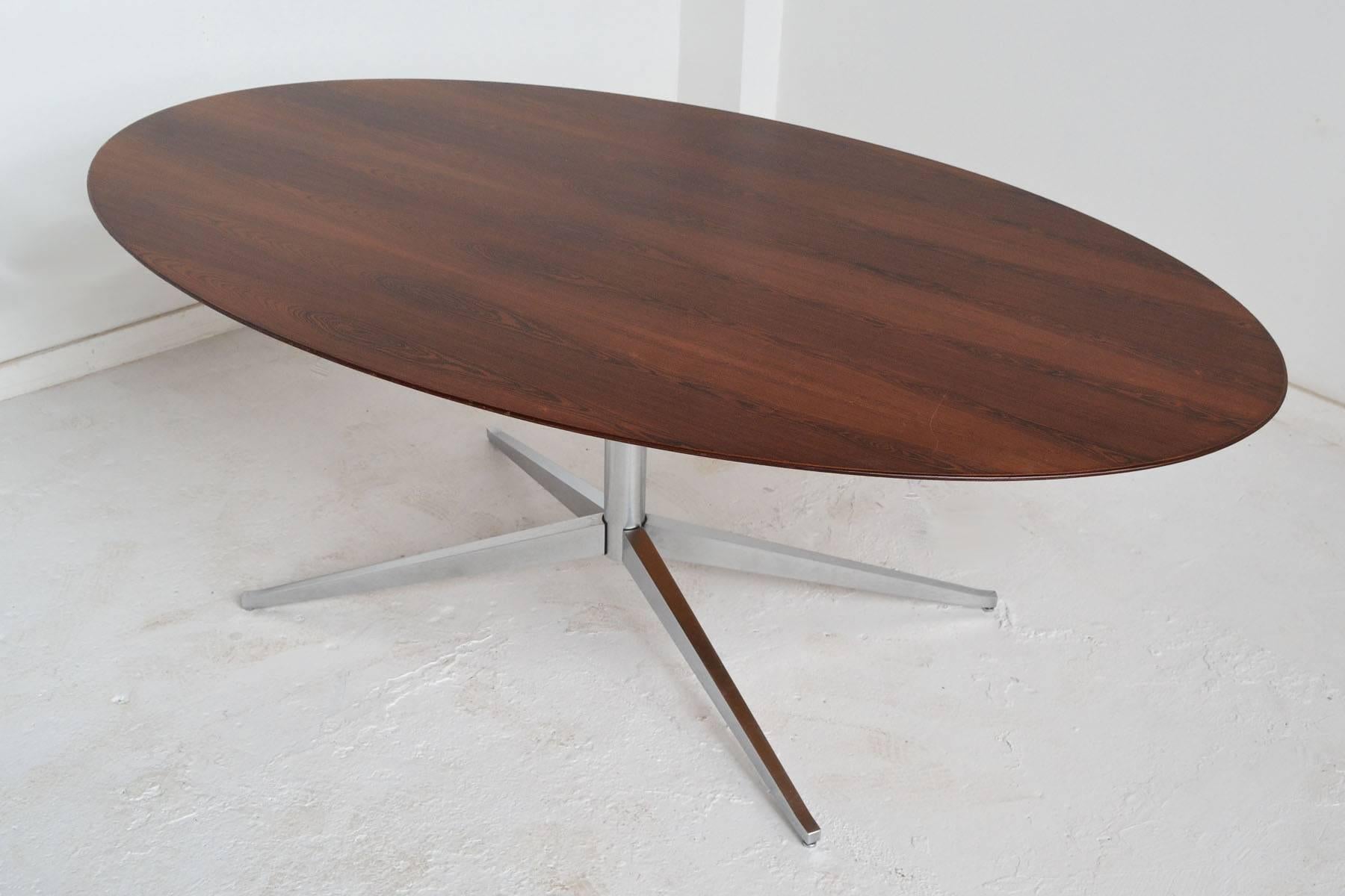 Mid-Century Modern Florence Knoll Rosewood Elliptical Dining or Conference Table