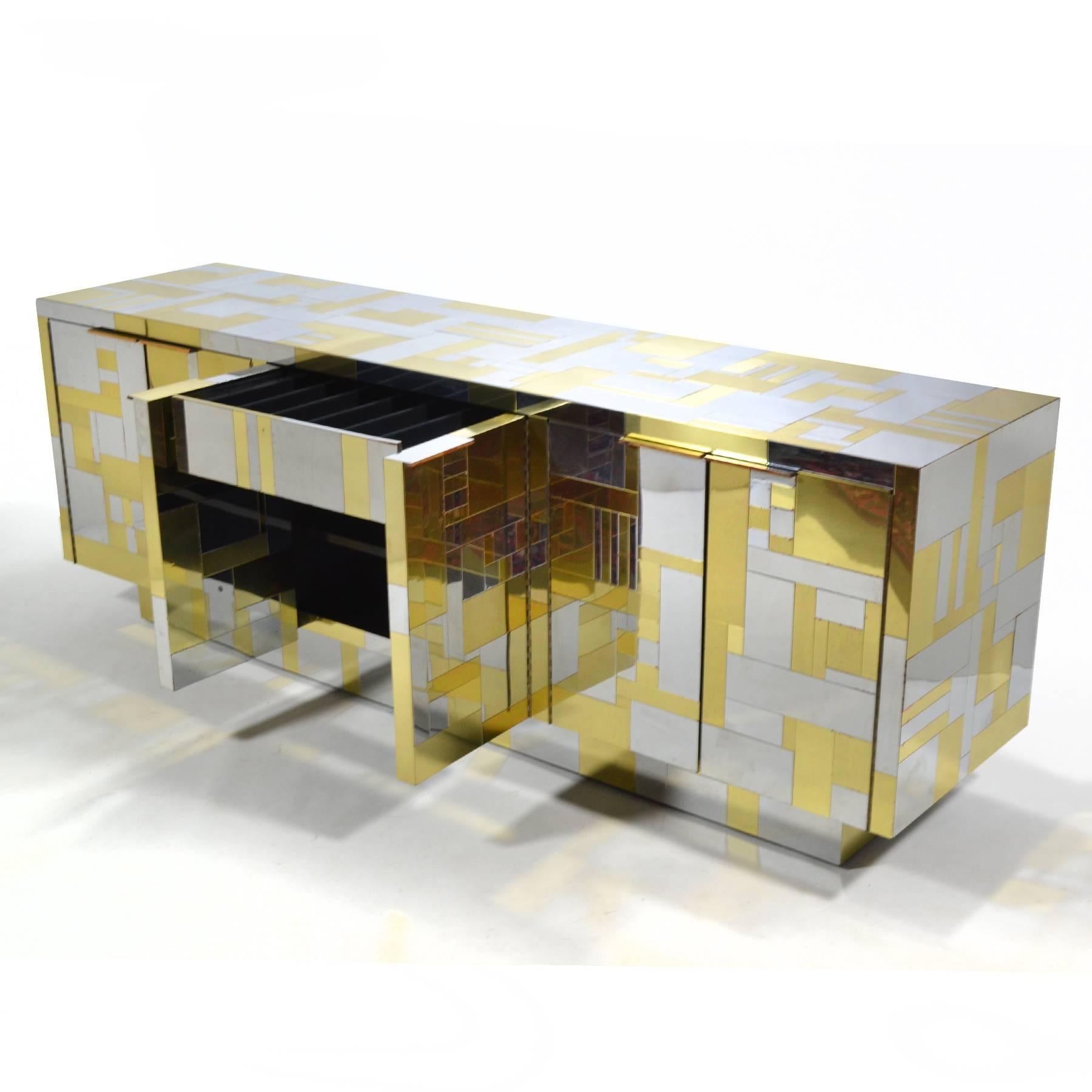 Plated Paul Evans Cityscape Credenza