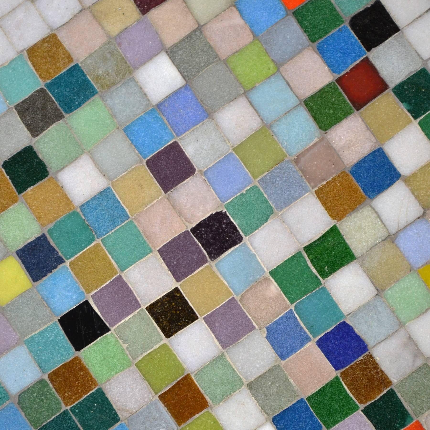 Mid-Century Modern Italian Murano Glass Tile-Top Coffee Table