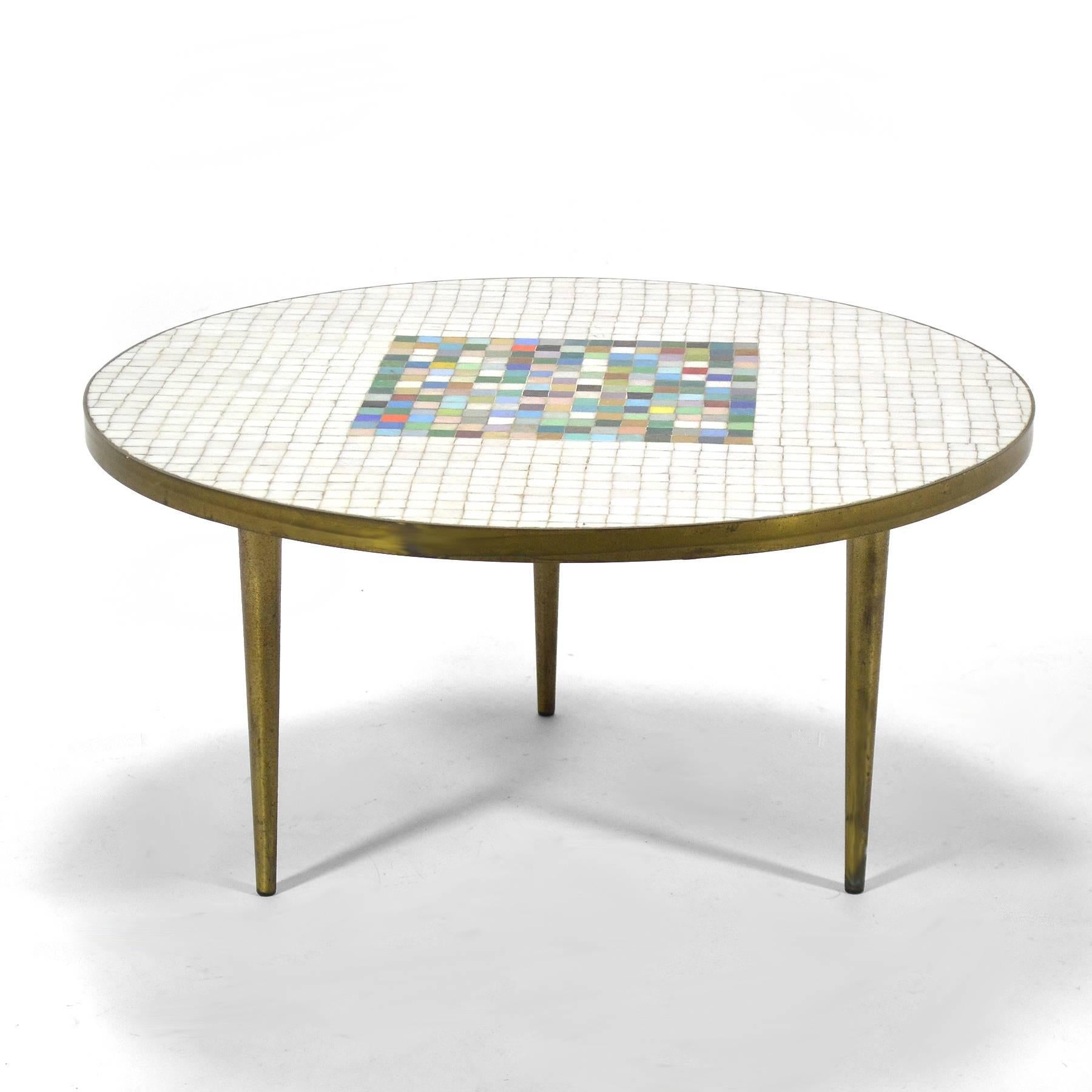Italian Murano Glass Tile-Top Coffee Table In Good Condition In Highland, IN