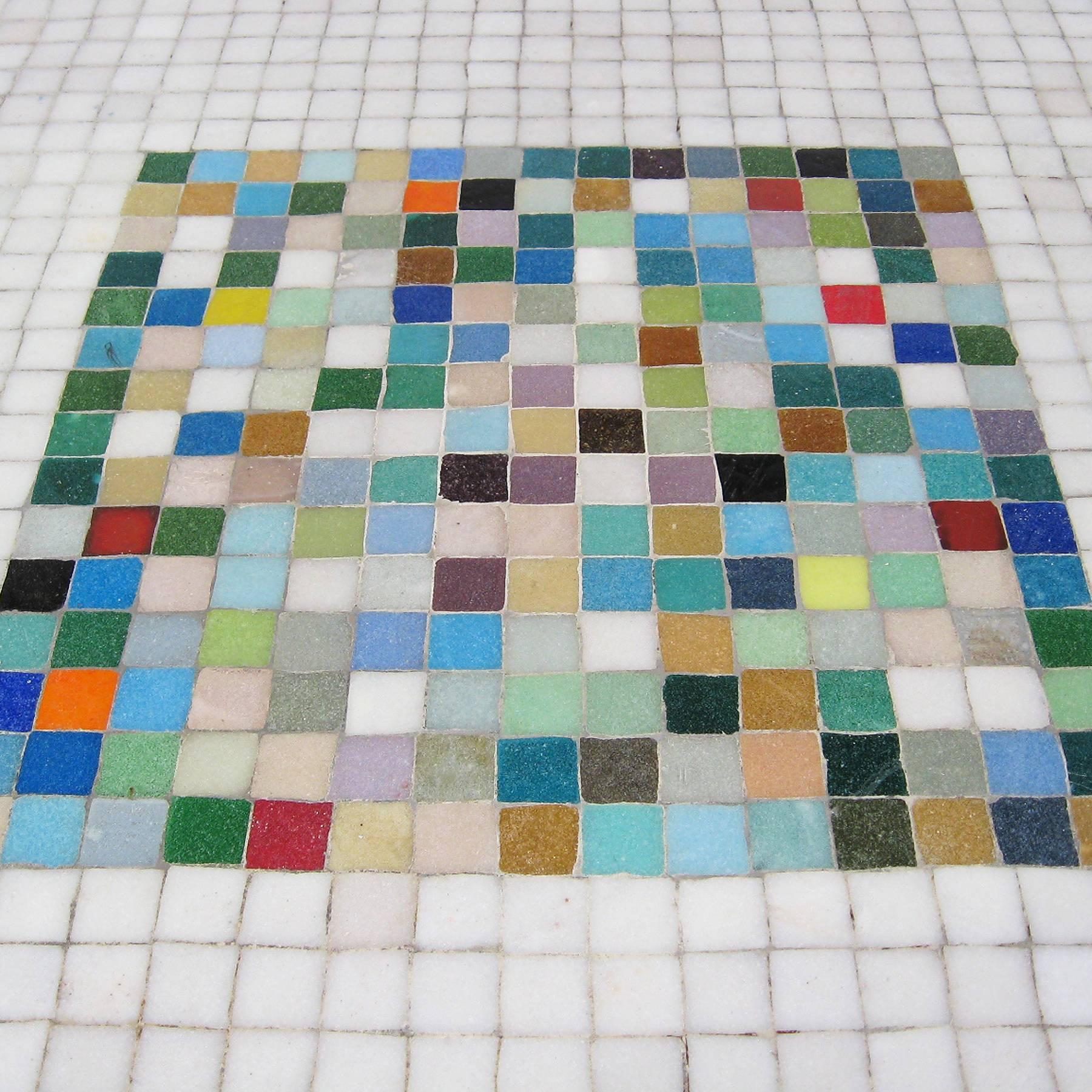 Mid-20th Century Italian Murano Glass Tile-Top Coffee Table