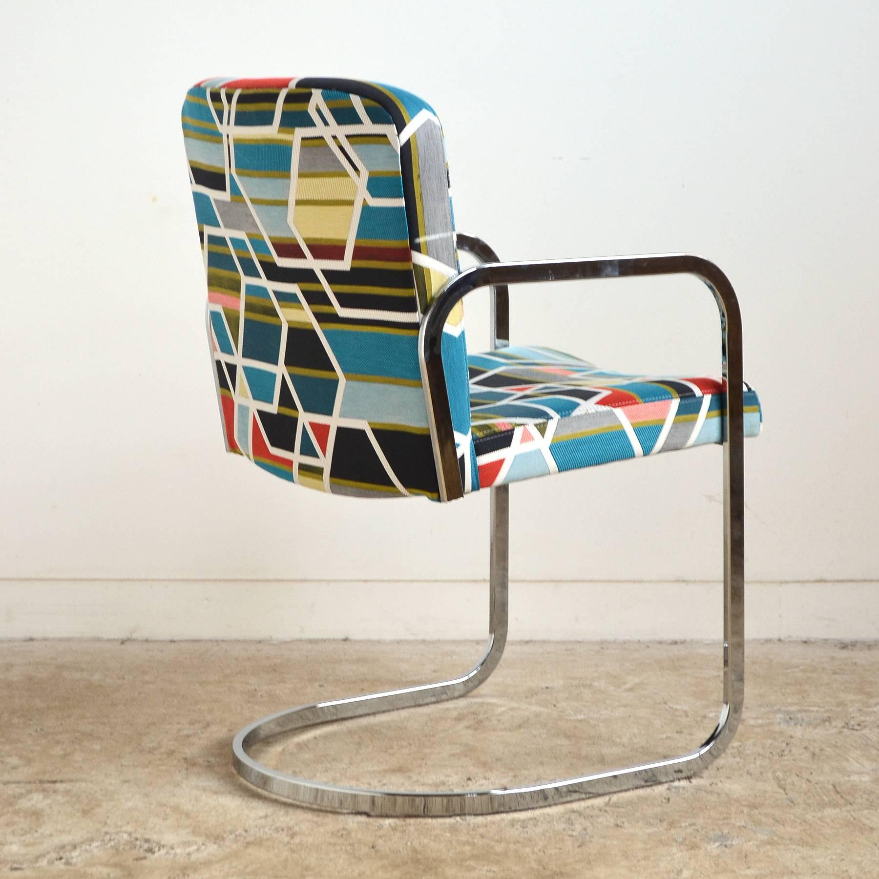 American Design Institute America Set of Four Chairs with Maharam Fabric